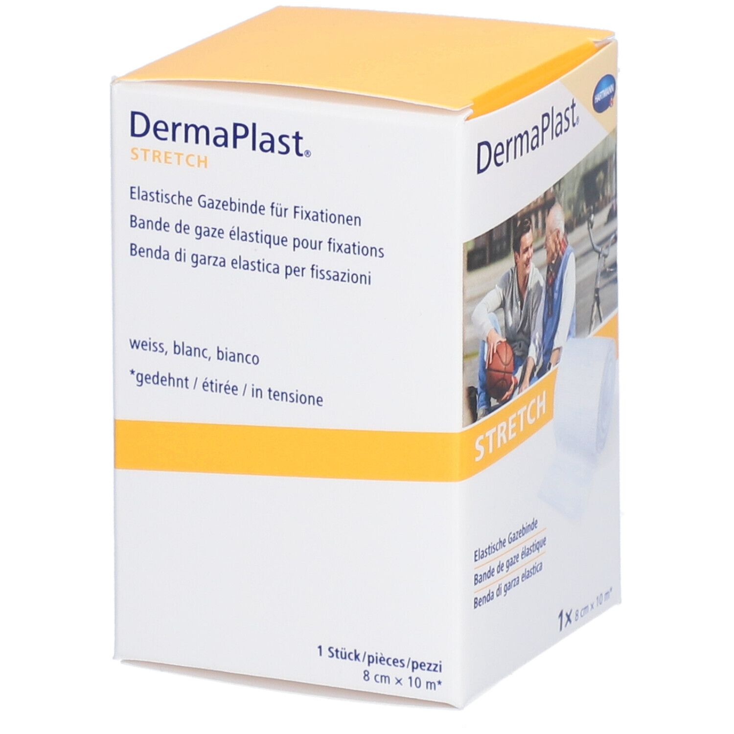 HARTMANN Dermaplast® Stretch Elastische Gazebinde 8 cm x 10 m