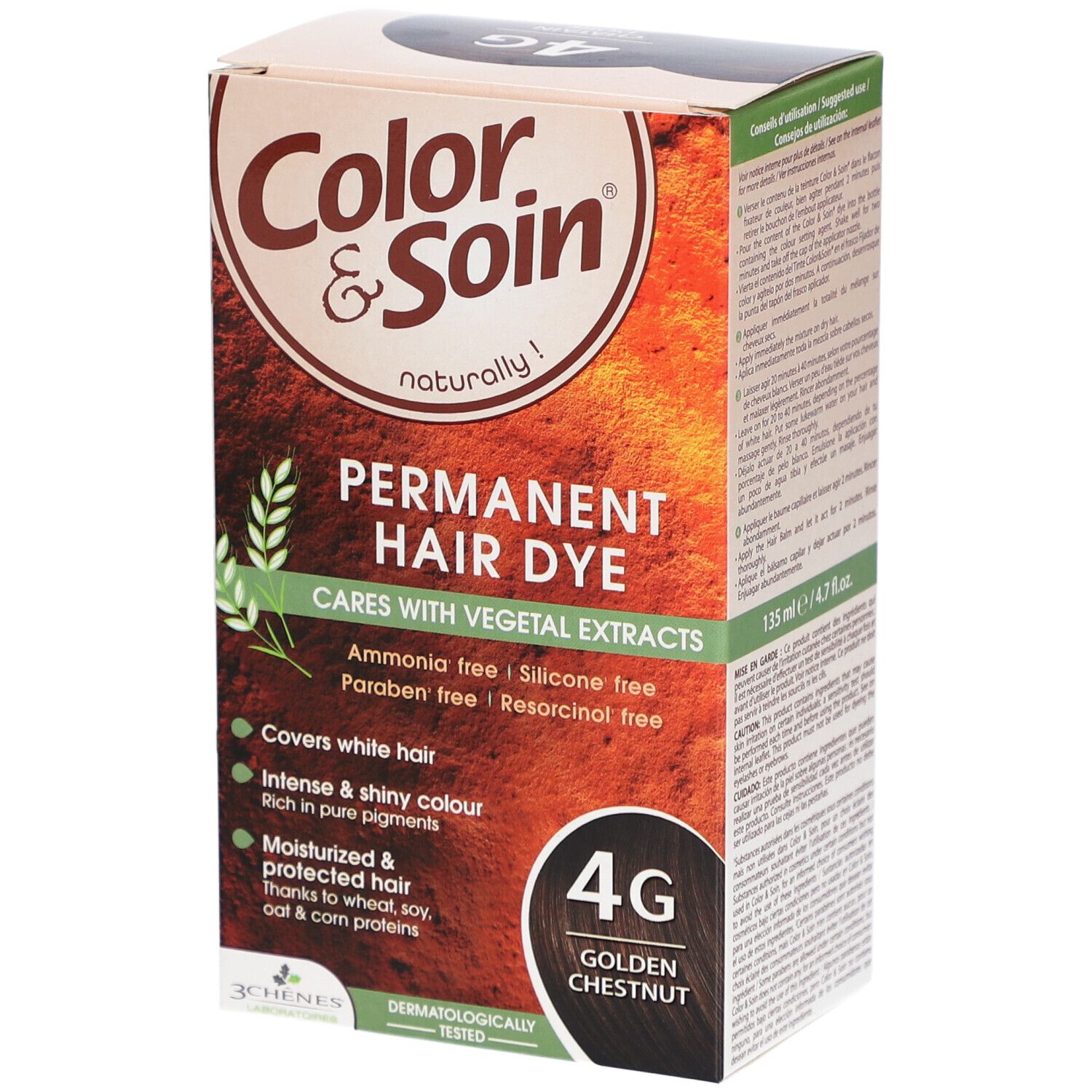 Les 3 Chênes Color & Soin Coloration 4G Goldkastanienbraun