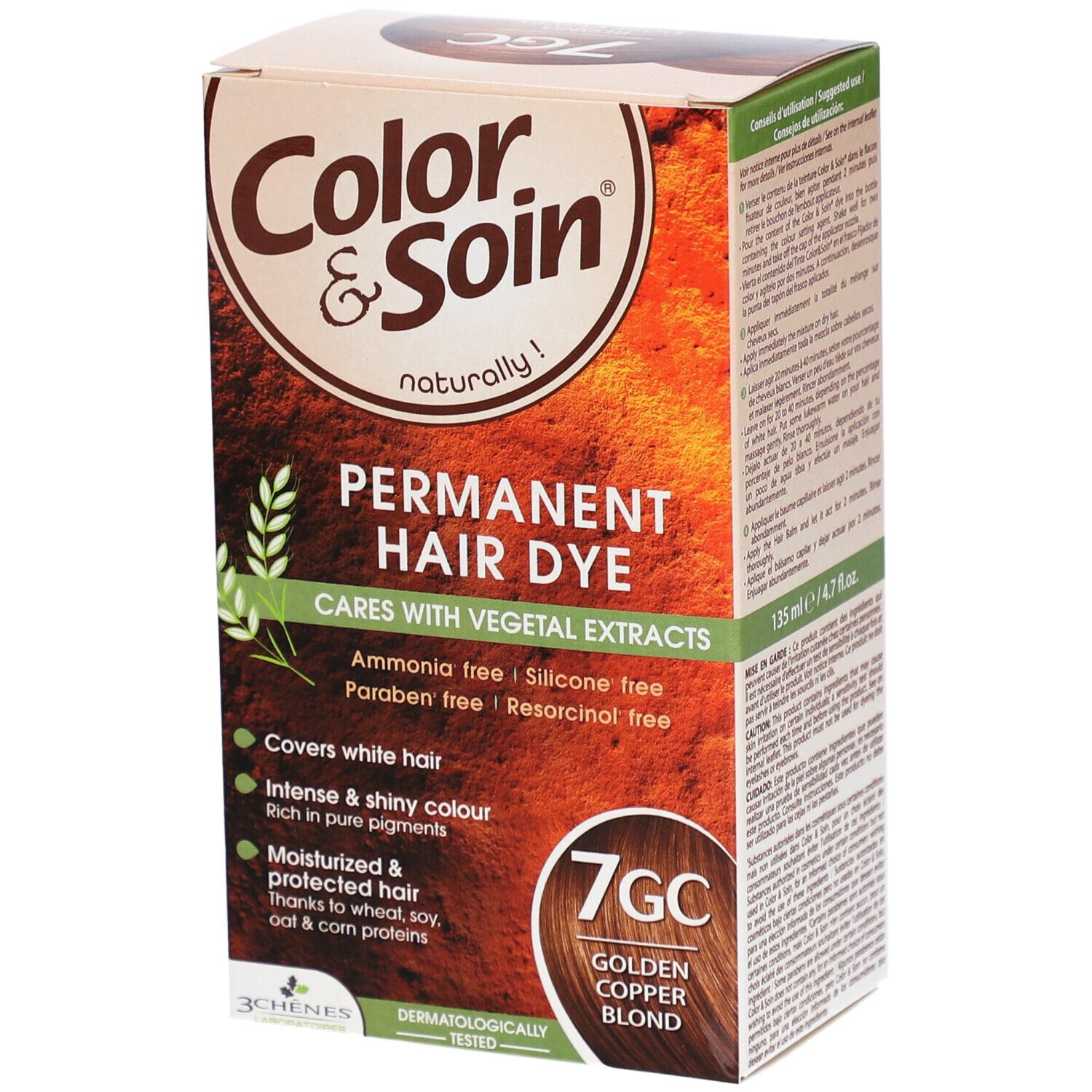 Les 3 Chênes Color & Soin Coloration 7GC Goldblond kupferfarben