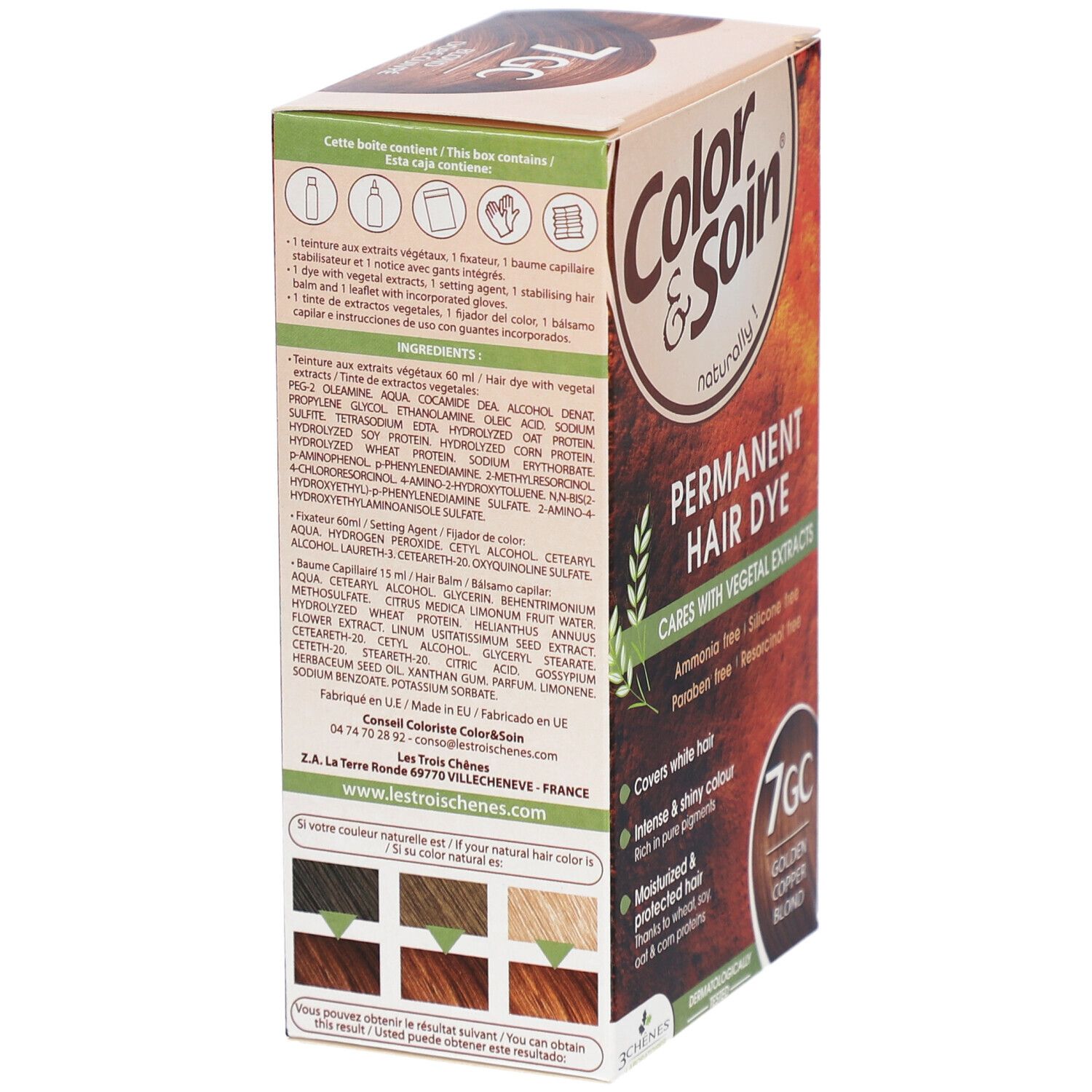 Les 3 Chênes Color & Soin Coloration 7GC Goldblond kupferfarben