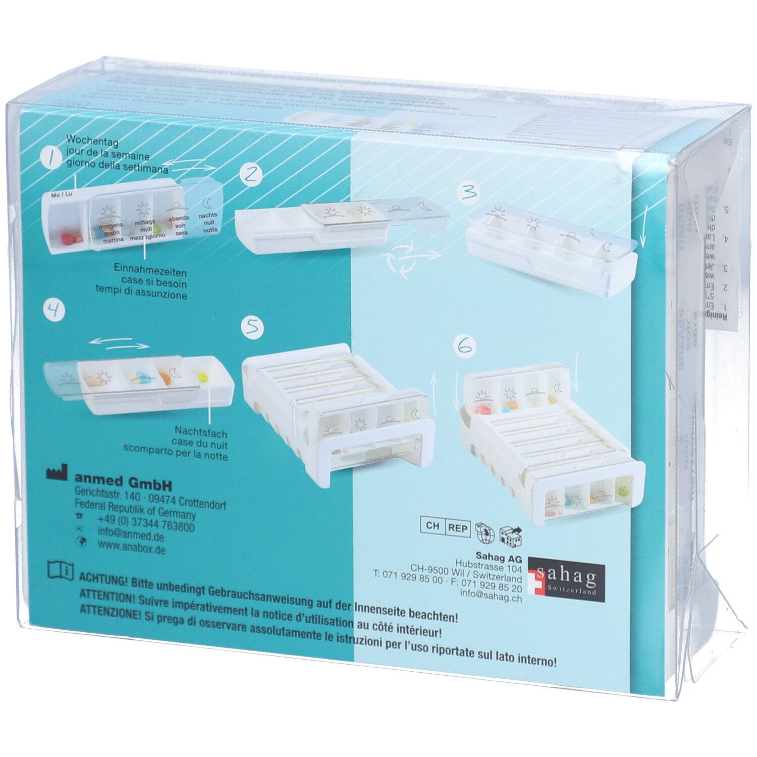 ANABOX Medidispenser compact 7Tage weiss 4 F D/F/I