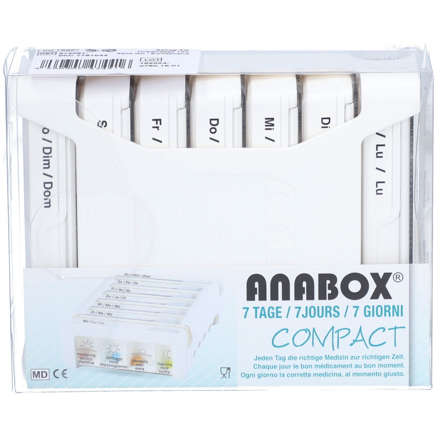 ANABOX Medidispenser compact 7Tage weiss 4 F D/F/I