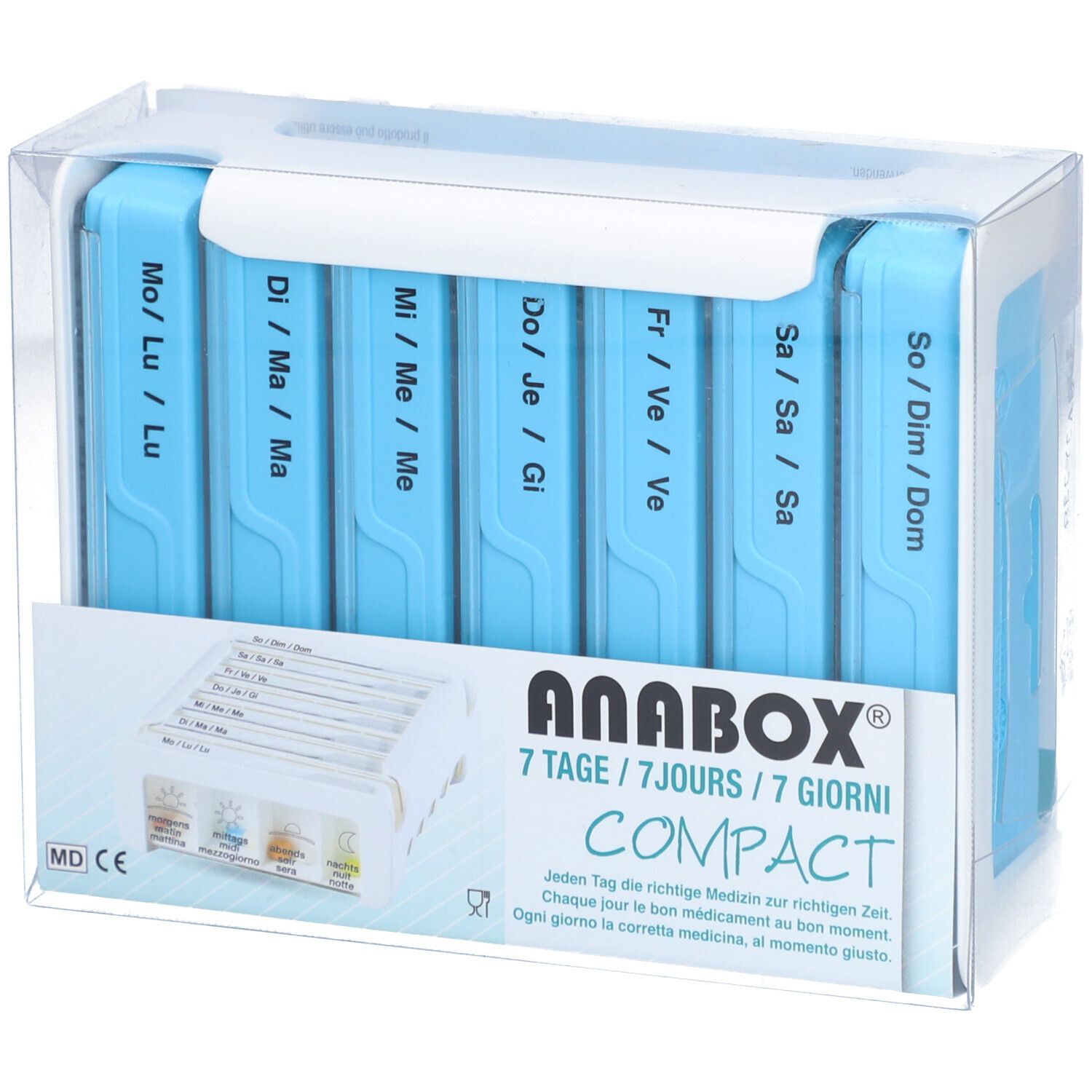 ANABOX Medidispenser compact 7Tage hellb 4 F D/F/I