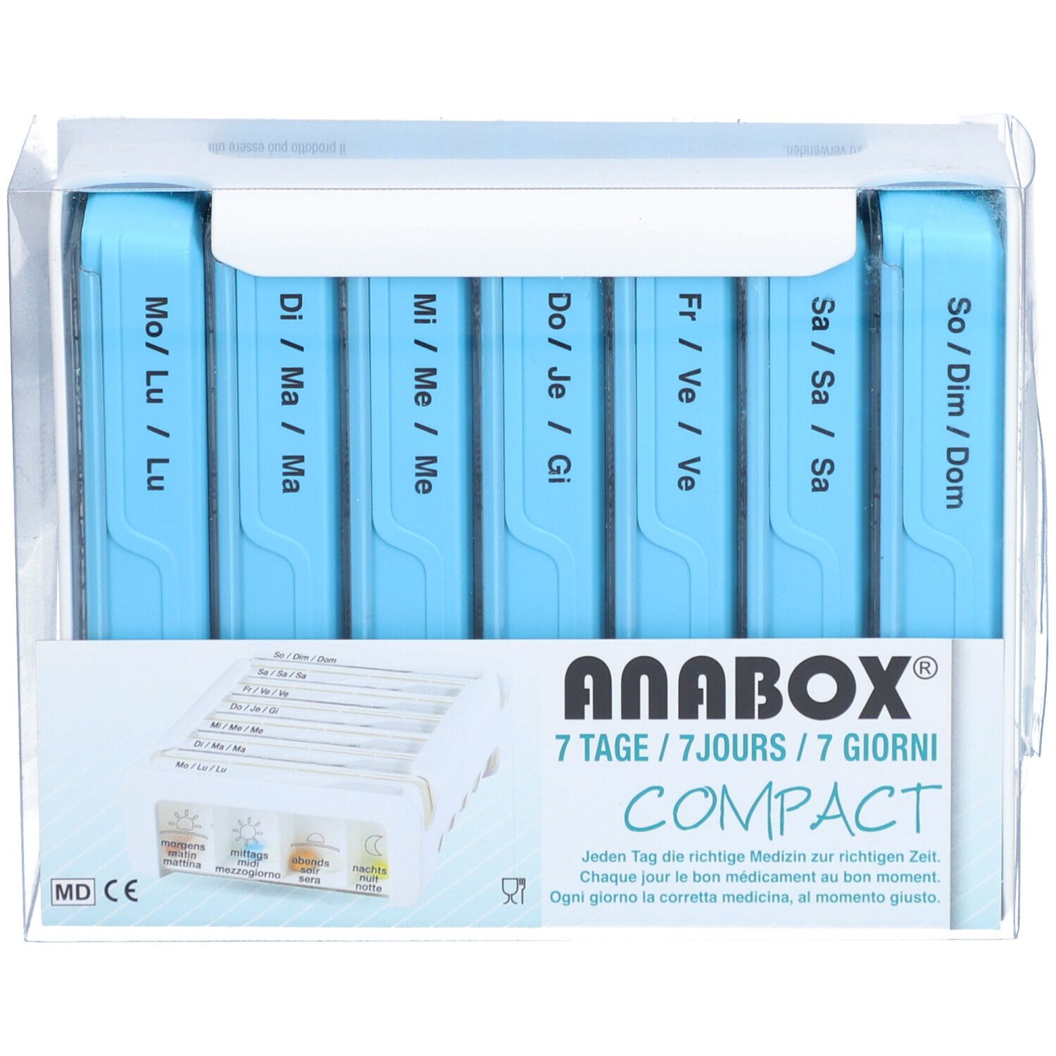 ANABOX Medidispenser compact 7Tage hellb 4 F D/F/I