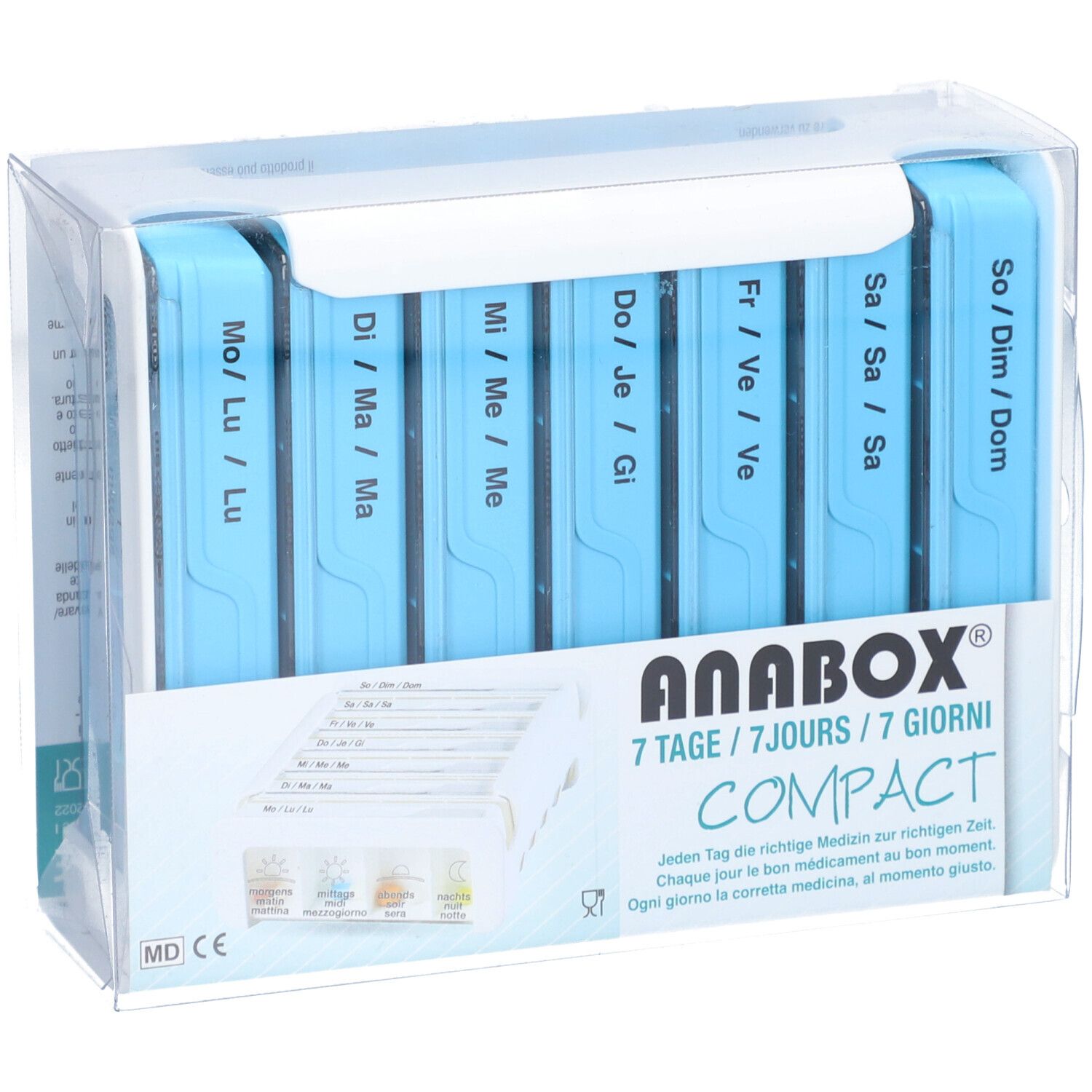 ANABOX Medidispenser compact 7Tage hellb 4 F D/F/I