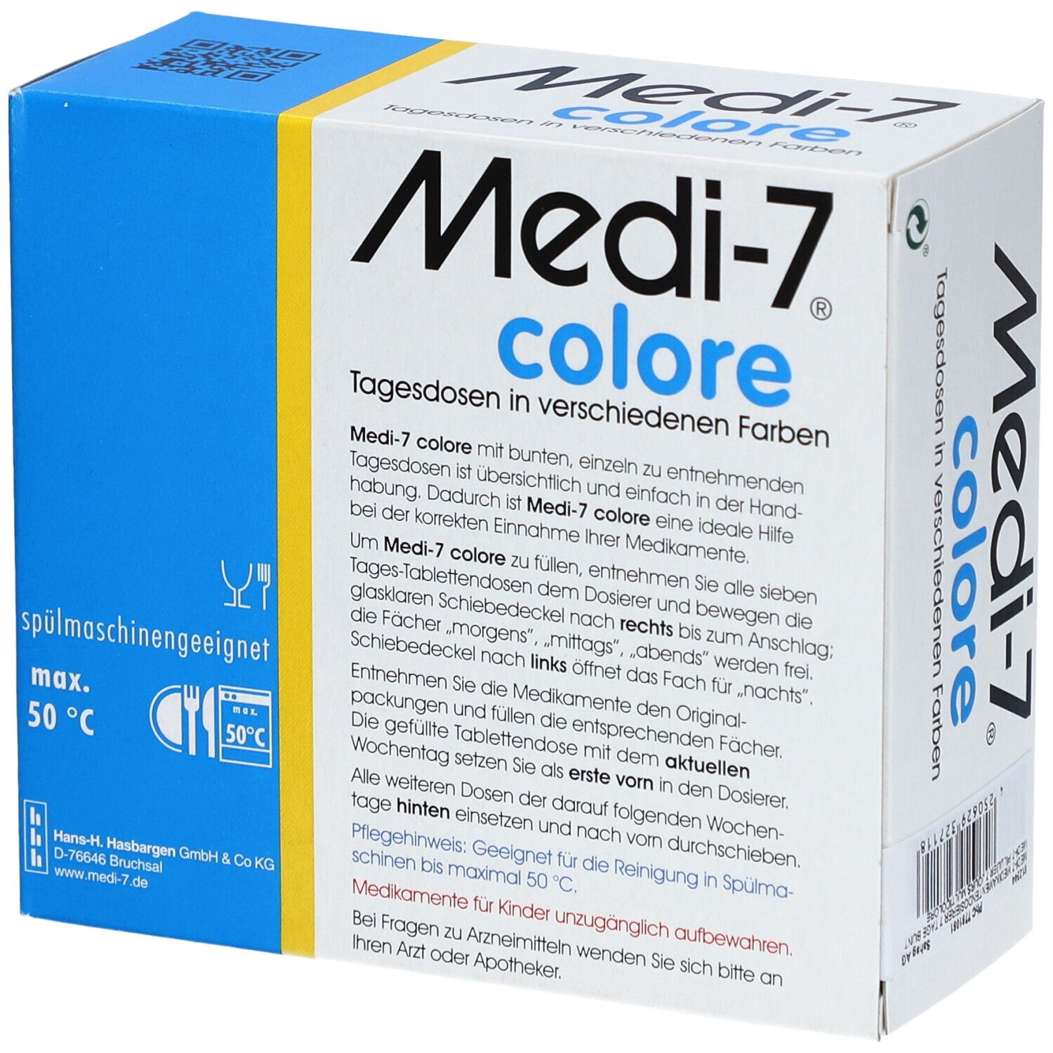 MEDI-7 Colore Pilulier semainier 4 cases par jour - Allemand