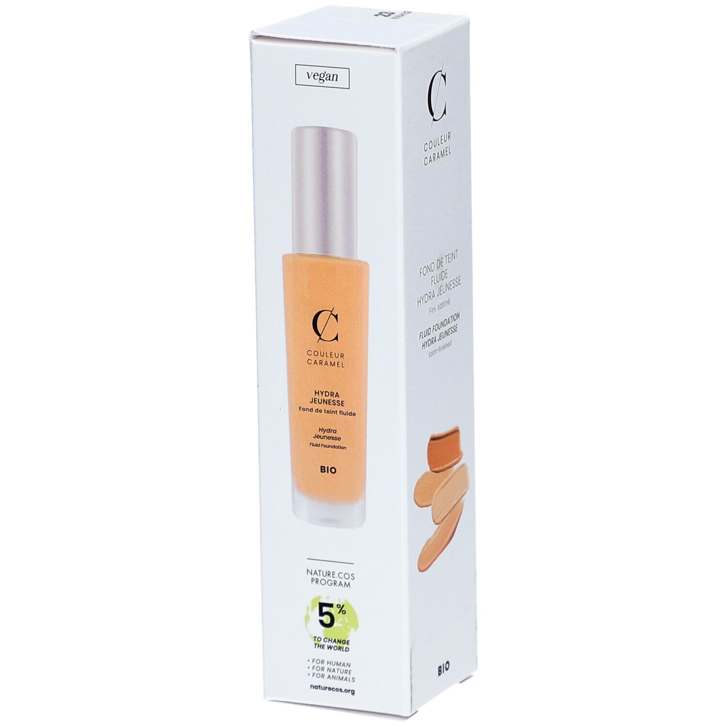 COULEUR CARAMEL Fluide Foundation Hydra Jeunesse Bio - Satiniertes Finish Nr. 23