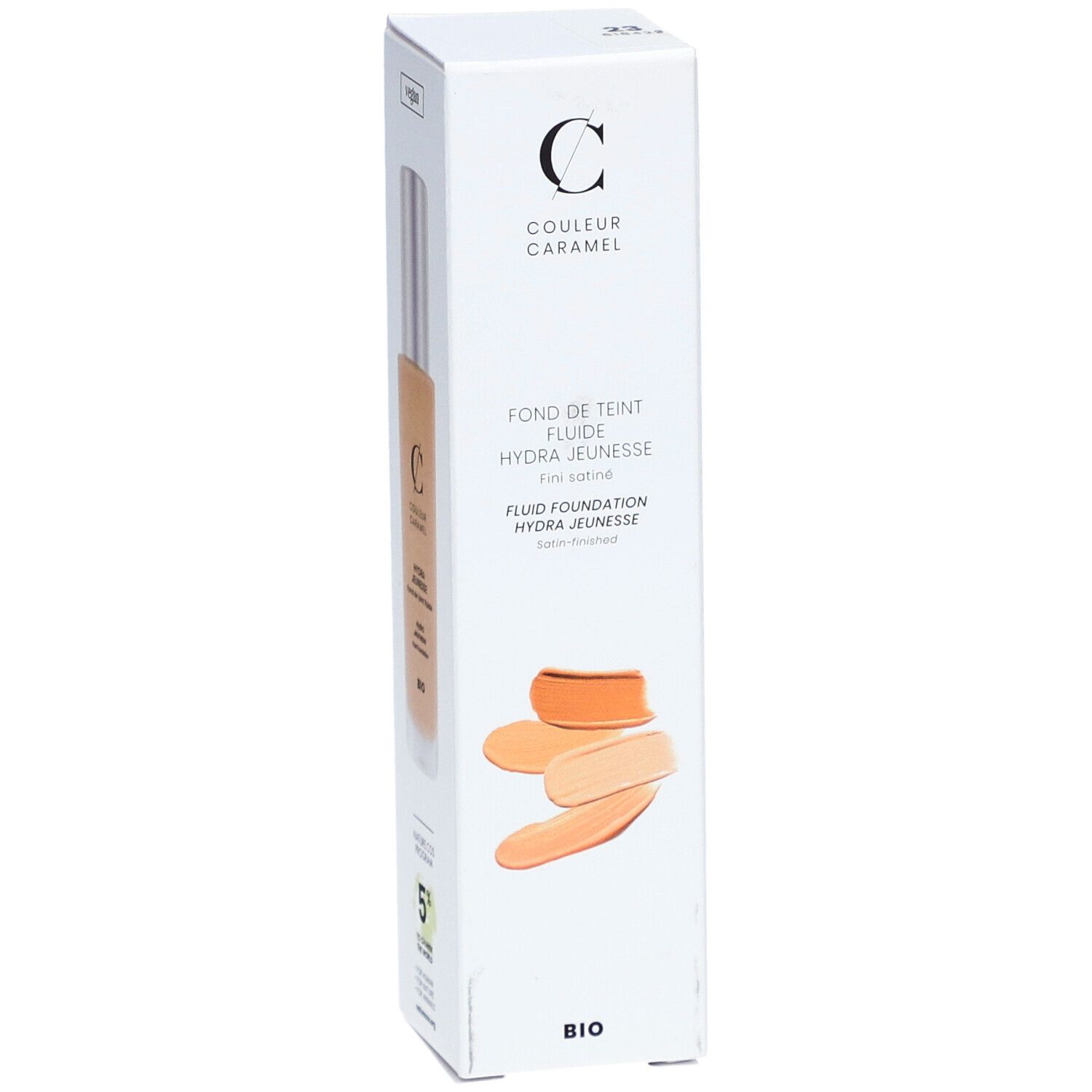 COULEUR CARAMEL Fluide Foundation Hydra Jeunesse Bio - Satiniertes Finish Nr. 23