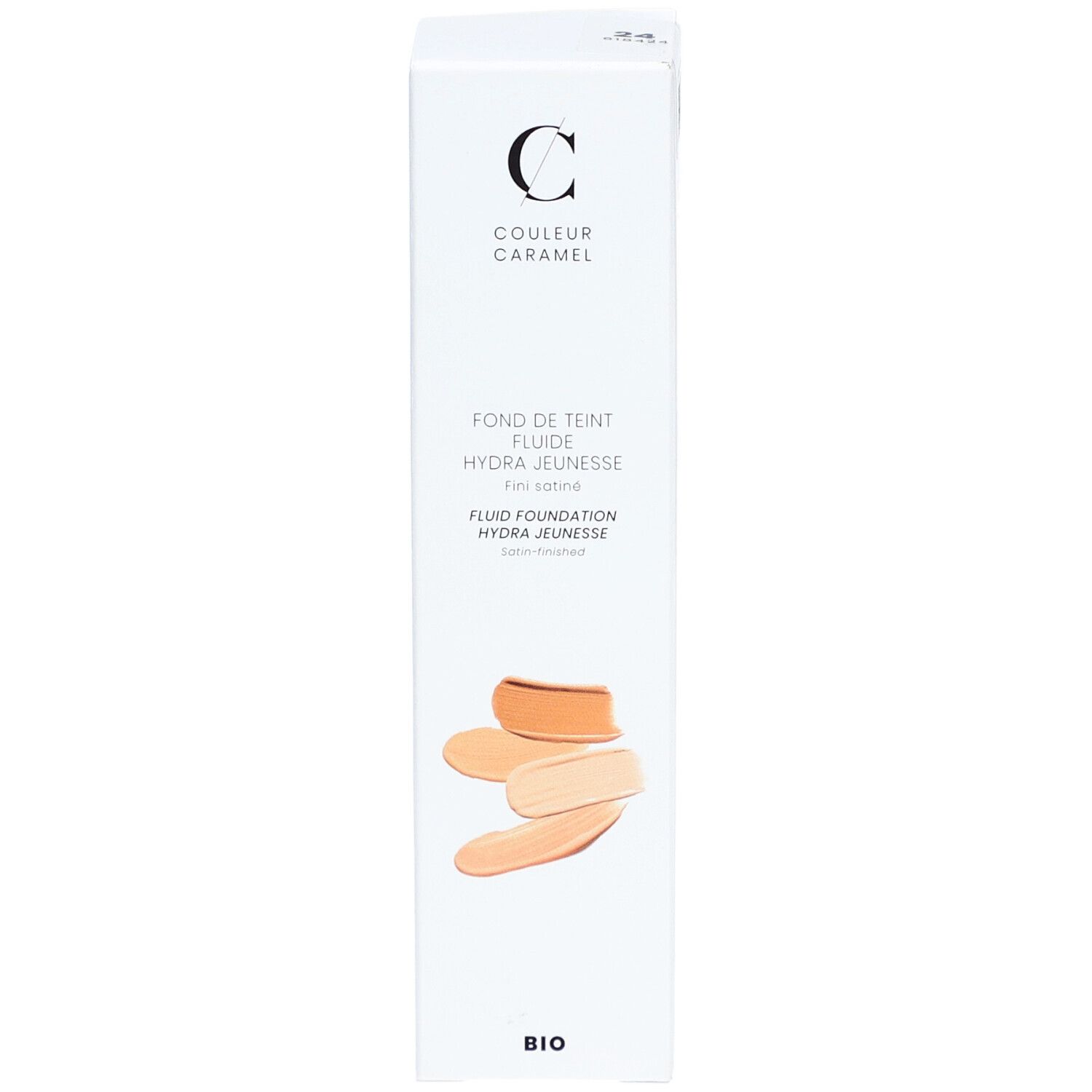 COULEUR CARAMEL Fluide Foundation Hydra Jeunesse Bio - Satiniertes Finish Nr. 24