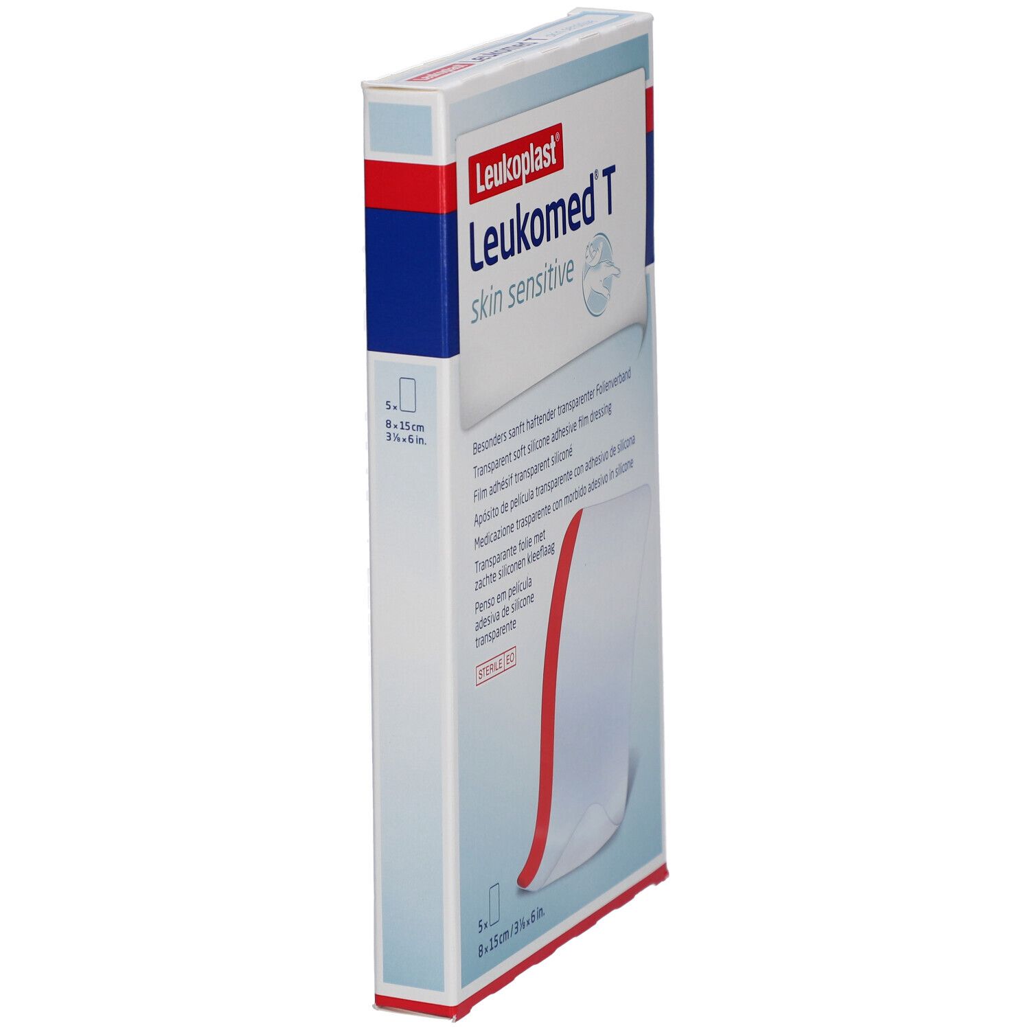 Leukoplast® Leukomed® T skin sensitive - Transparente, silikonisierte Klebefolie 8 x 15 cm