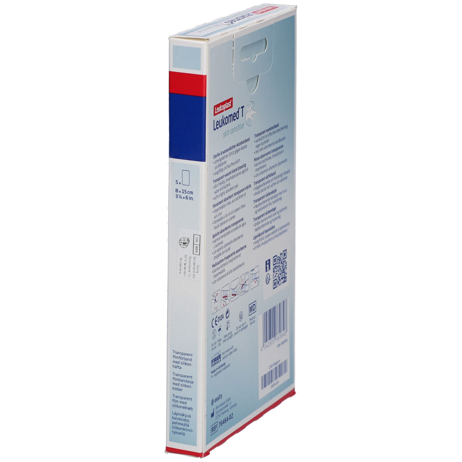 Leukoplast® Leukomed® T skin sensitive - Transparente, silikonisierte Klebefolie 8 x 15 cm