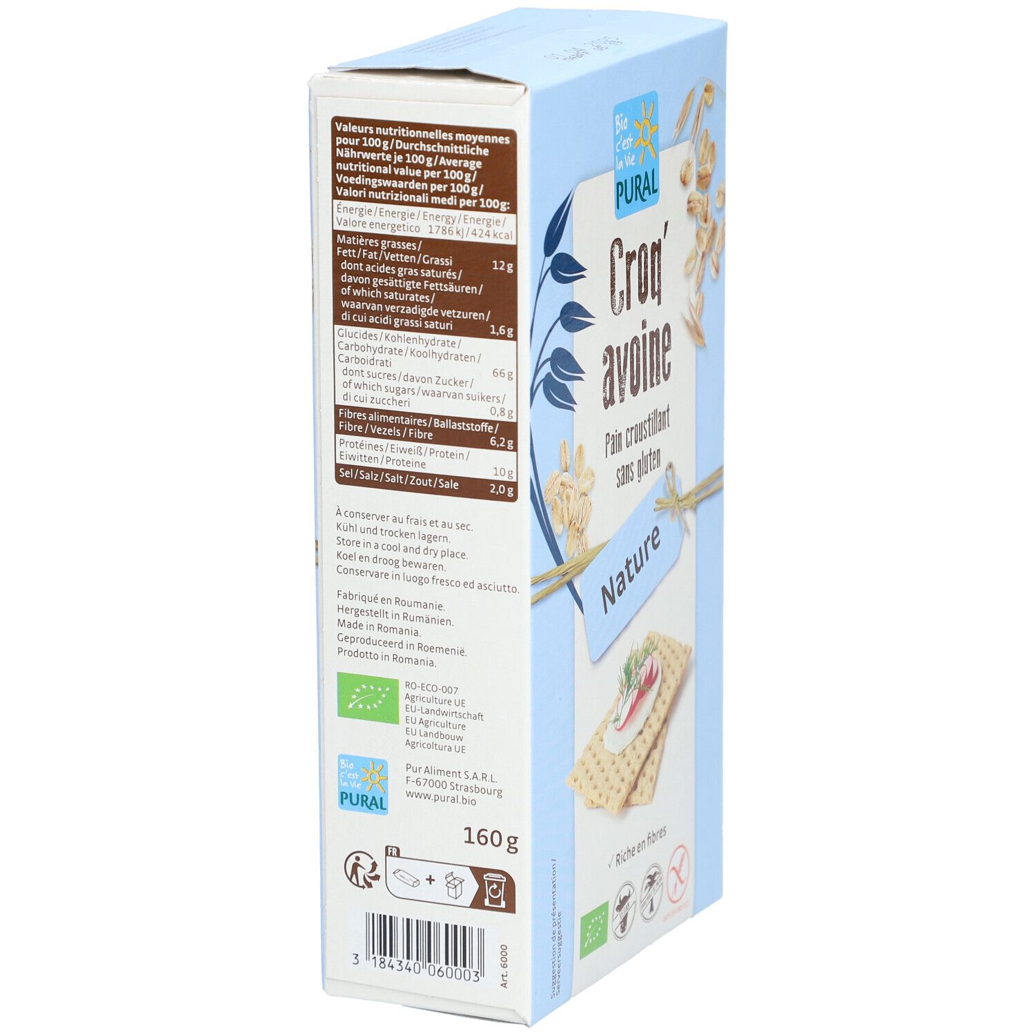 PURAL Croq'avoine nature sans gluten