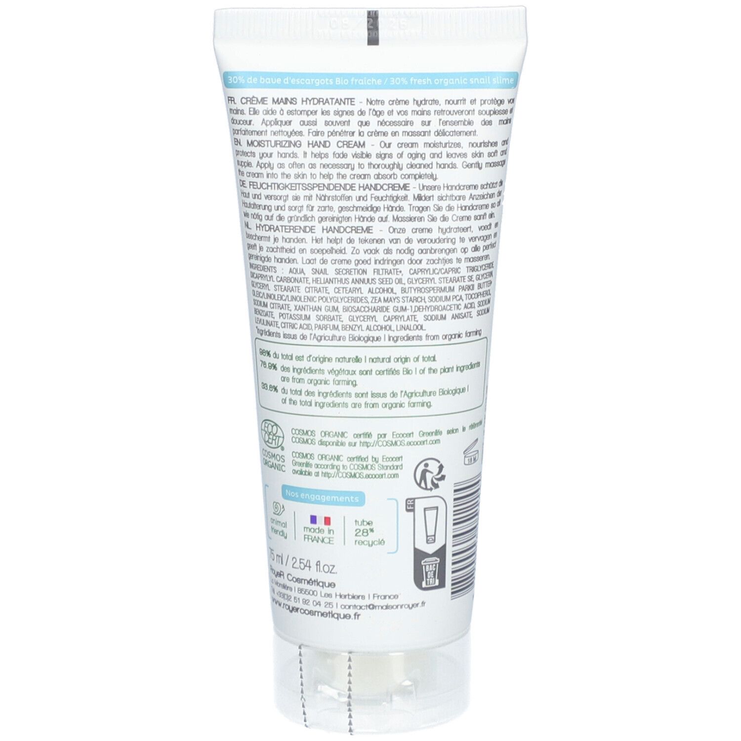 ROYER Handcreme Schneckenschleim Bio Tb 75 ml