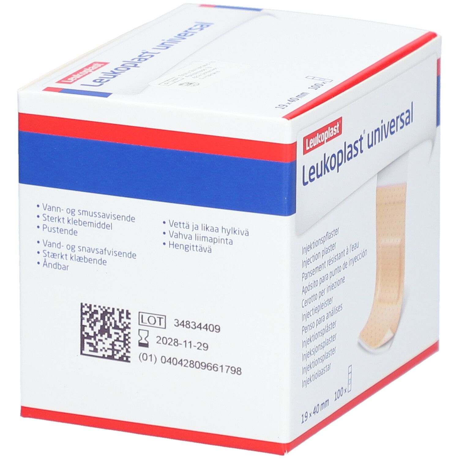 LEUKOPLAST Universal Injektionspfl 19x40mm 100 Stk