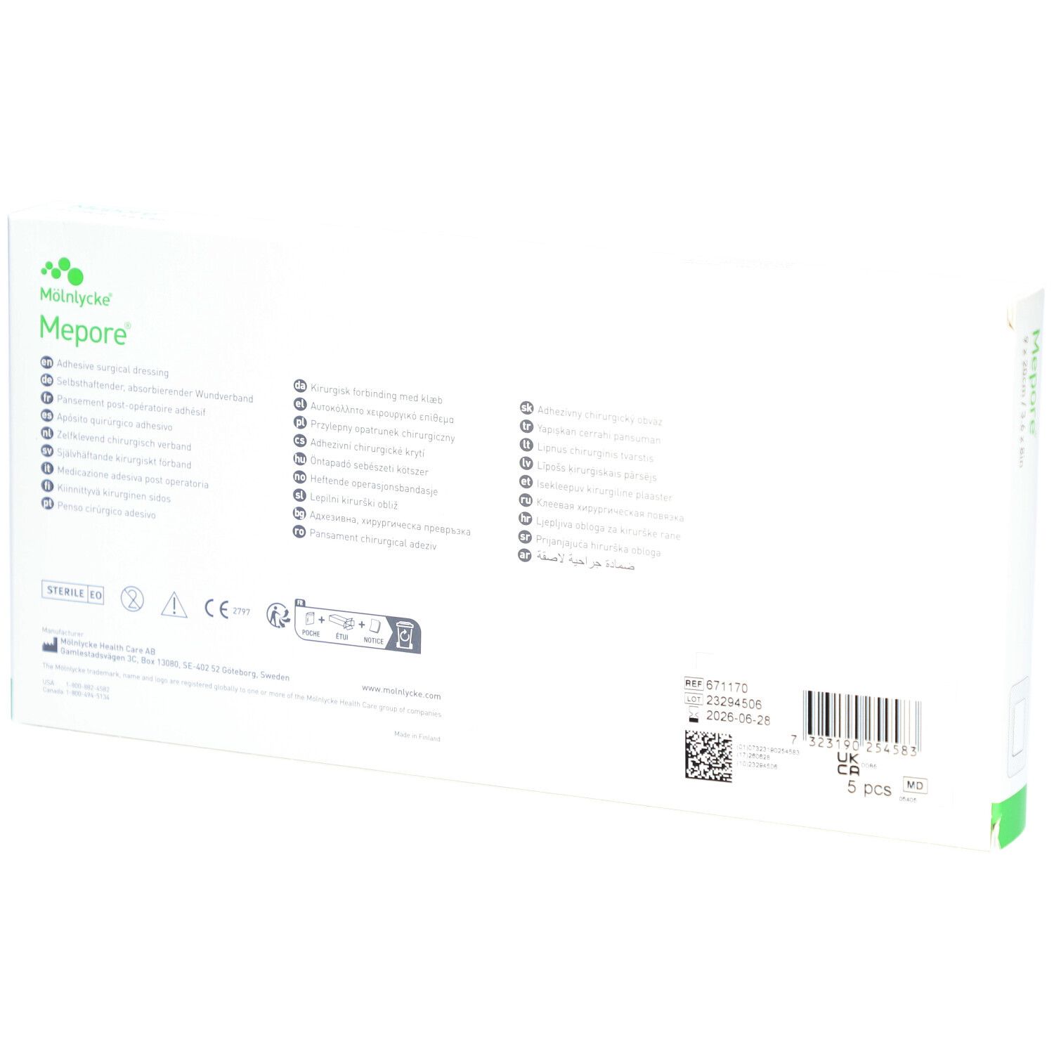 MÖLNLYCKE® Mepore® Postoperativer Klebeverband 20 x 9 cm