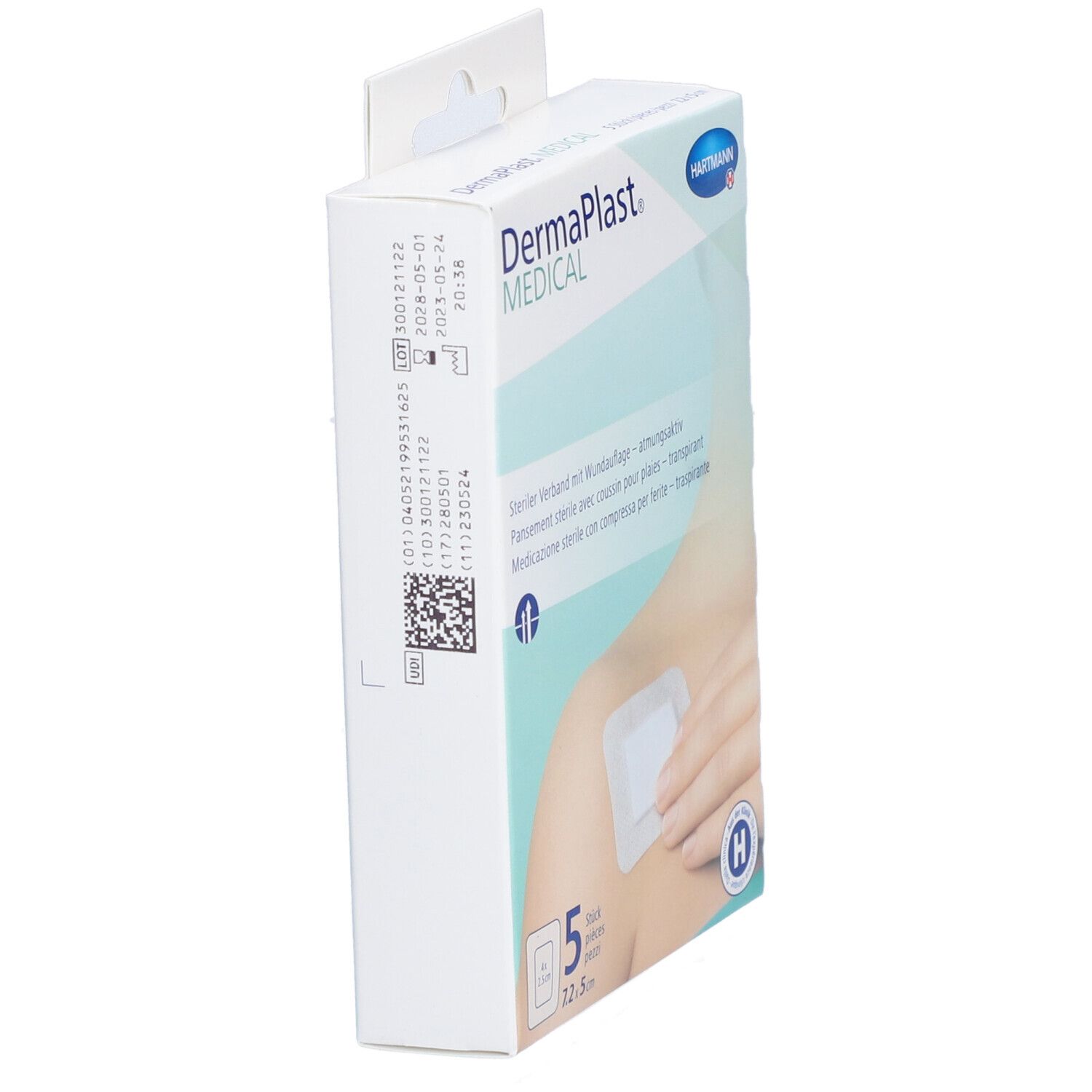 HARTMANN Dermaplast® steriles, selbstklebendes Abdeckpflaster mit Saugkissen 7,2 x 5 cm