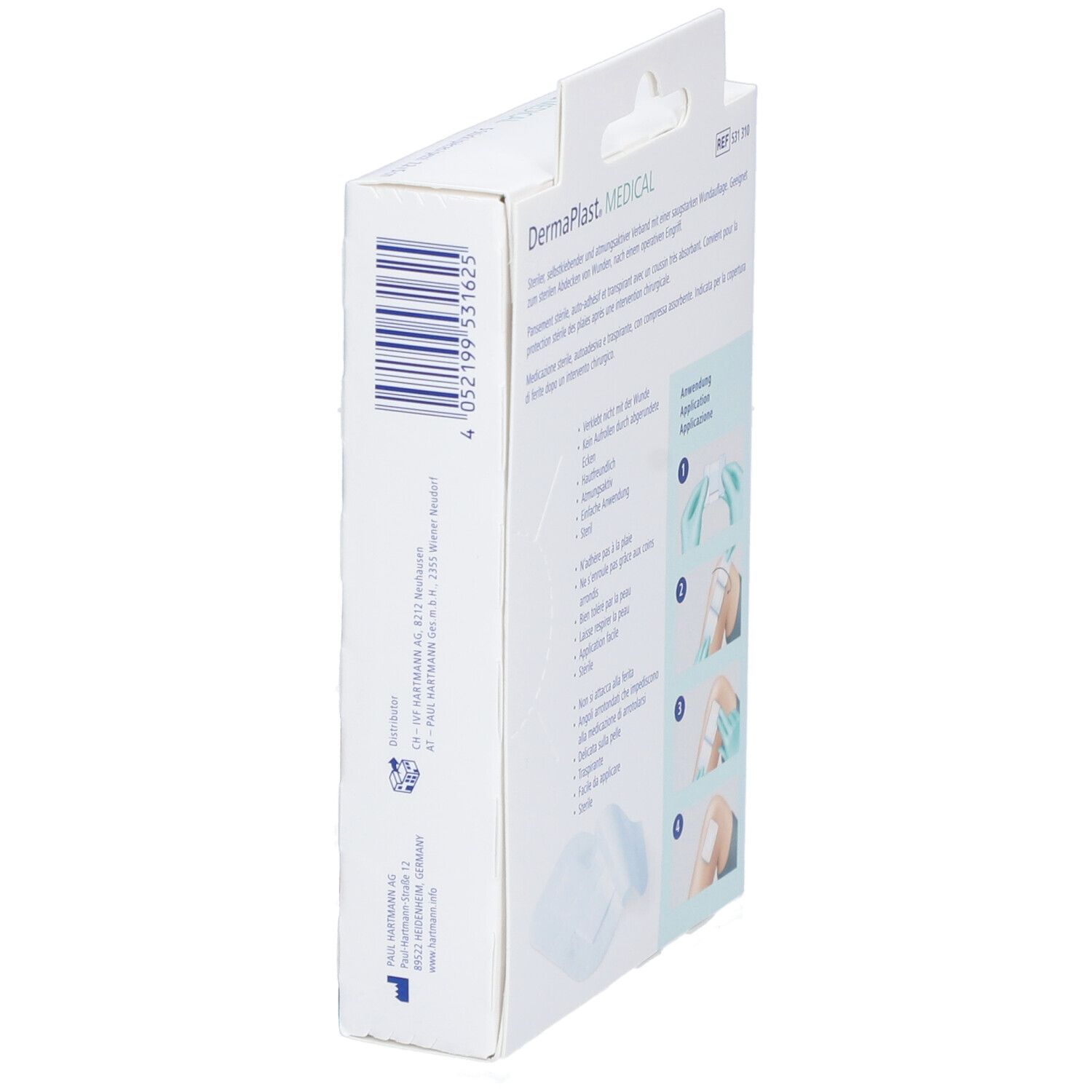 HARTMANN Dermaplast® steriles, selbstklebendes Abdeckpflaster mit Saugkissen 7,2 x 5 cm