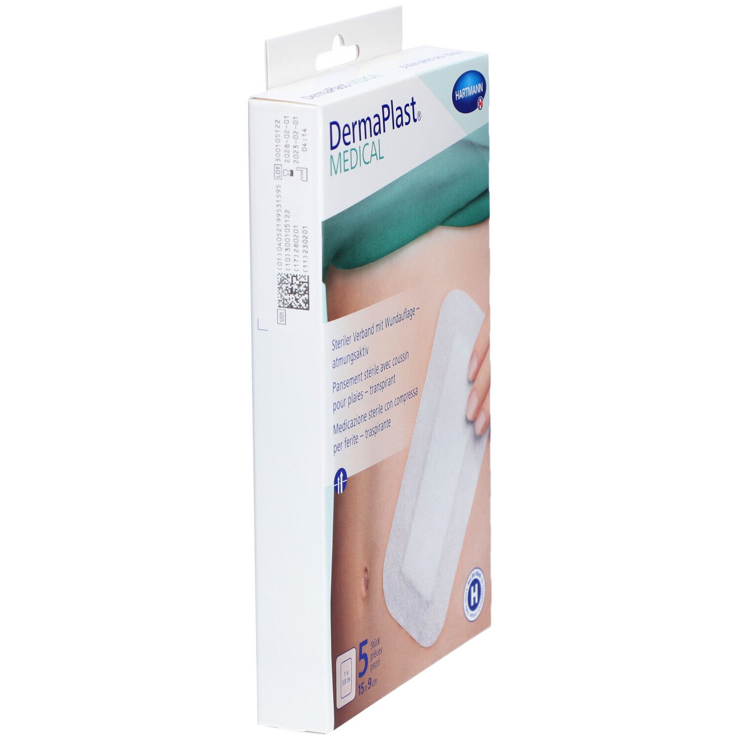 DERMAPLAST Medical Vliesverband 15x9cm 5 Stk