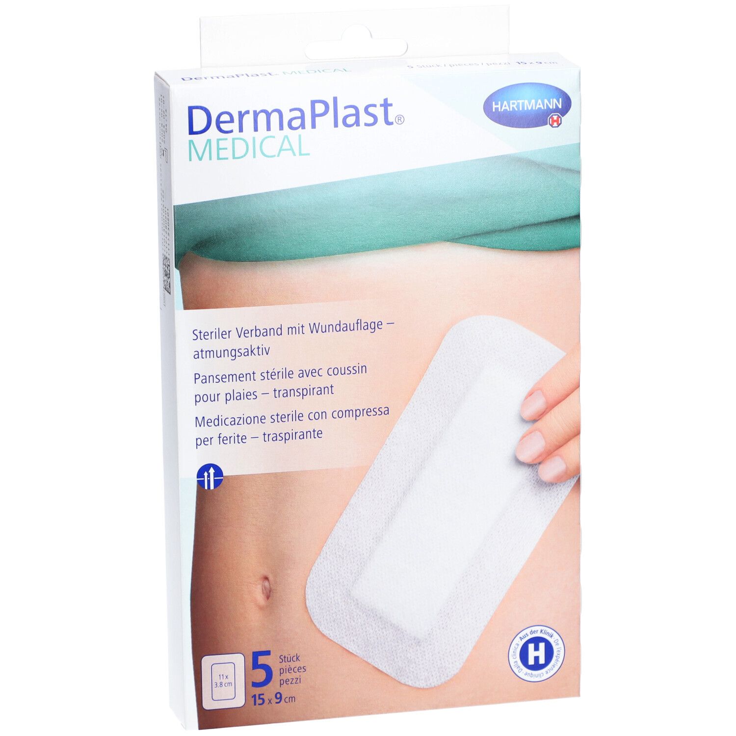 DERMAPLAST Medical Vliesverband 15x9cm 5 Stk