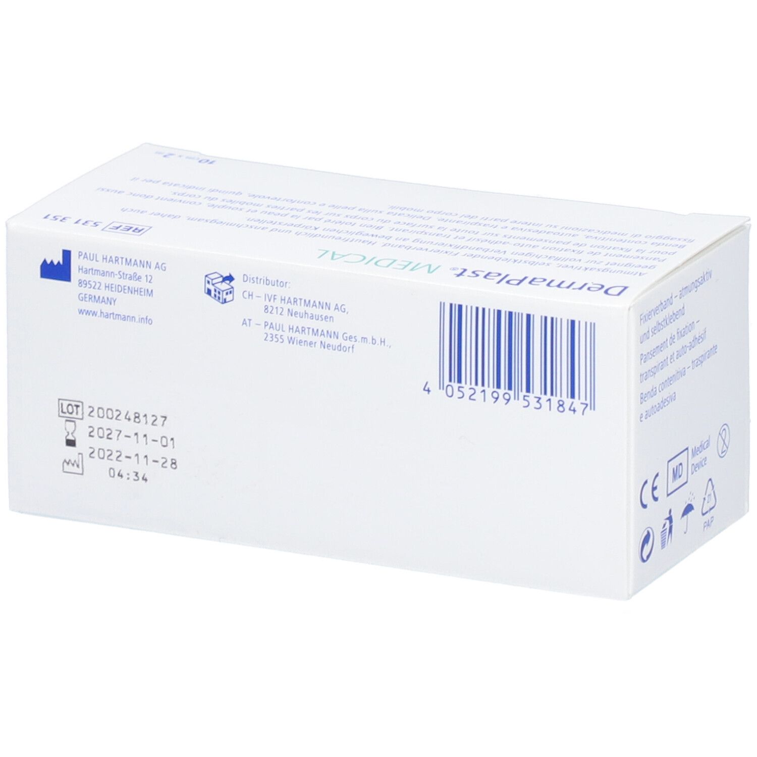 HARTMANN Dermaplast® Medical Fixierpflaster 10 cm x 2 m