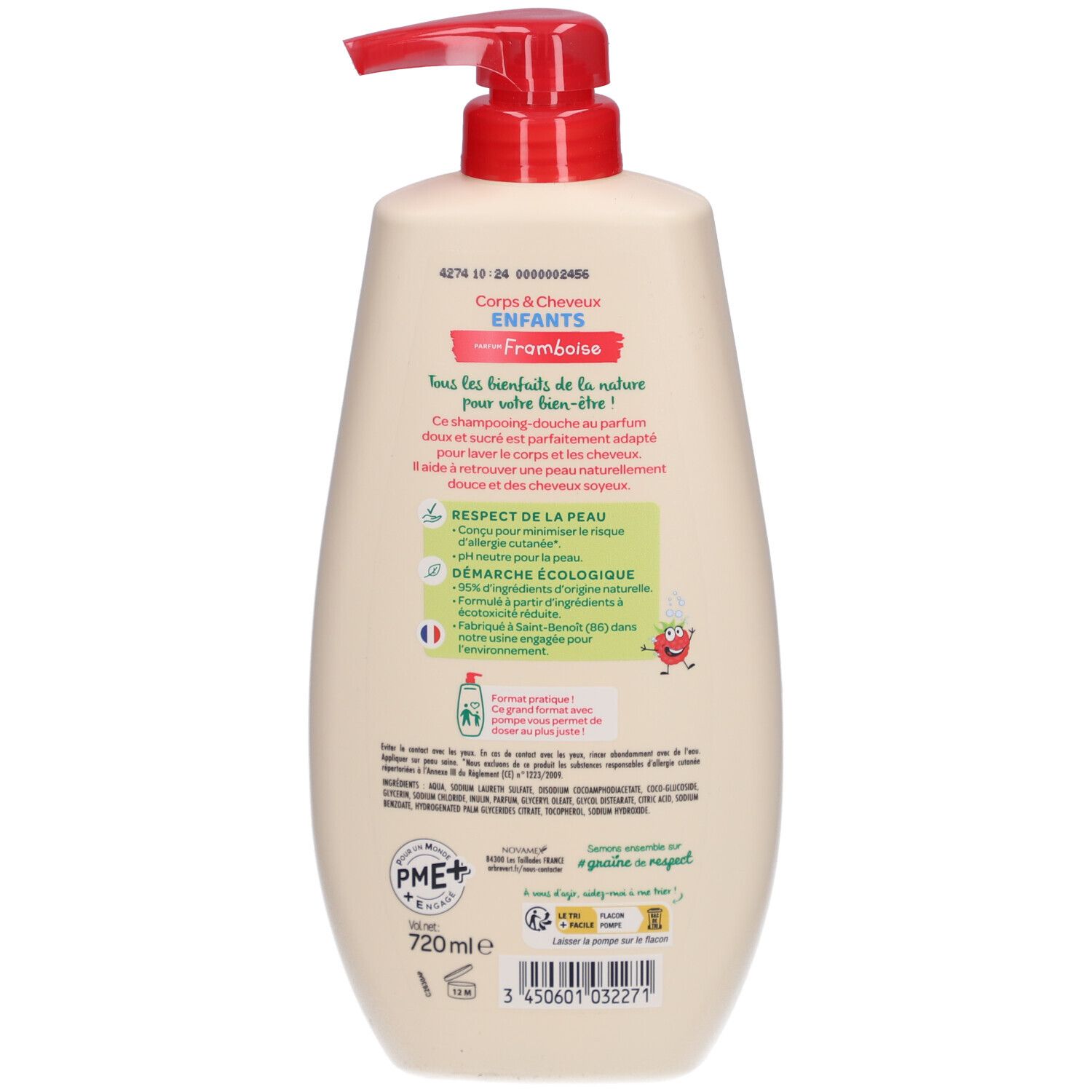 L'ARBRE VERT Öko Shampoo & Dusche Kinder Himbeere