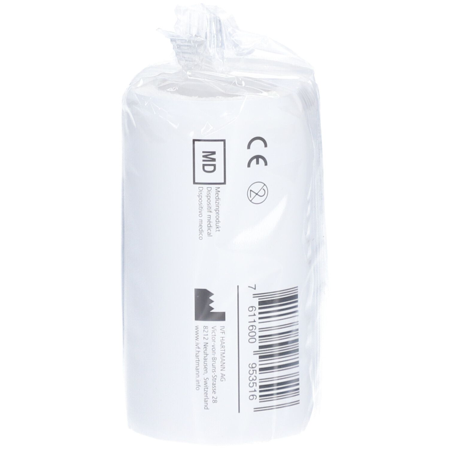 Pansement Dermaplast Combifix. Emballage avec symbole MD et marquage CE. Informations fabricant.