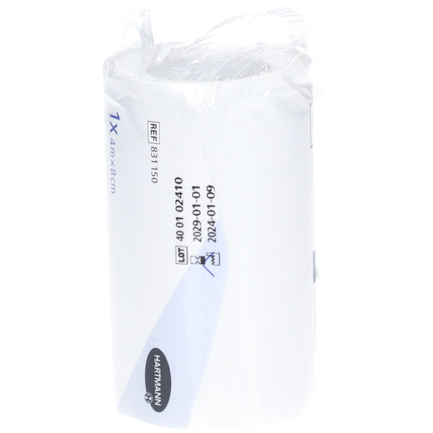 Pansement Dermaplast Combifix. Emballage avec date de péremption et numéro de lot. Logo Hartmann.