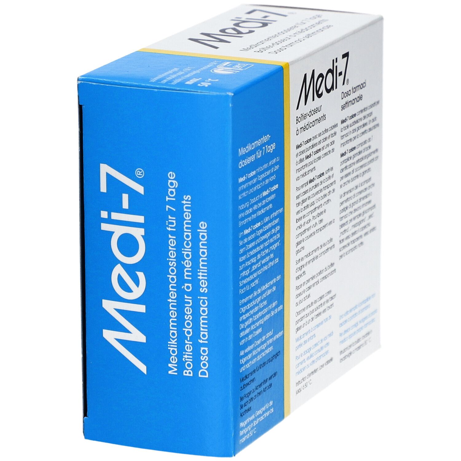 MEDI-7 Medikamentendosierer 7 Tage D/F/I türkis