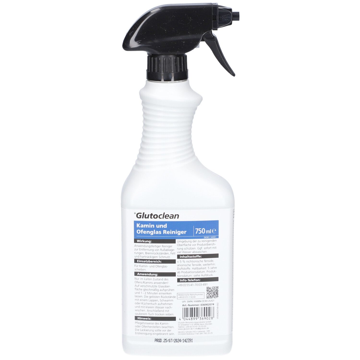Glutoclean® Kamin und Ofenglas Reiniger