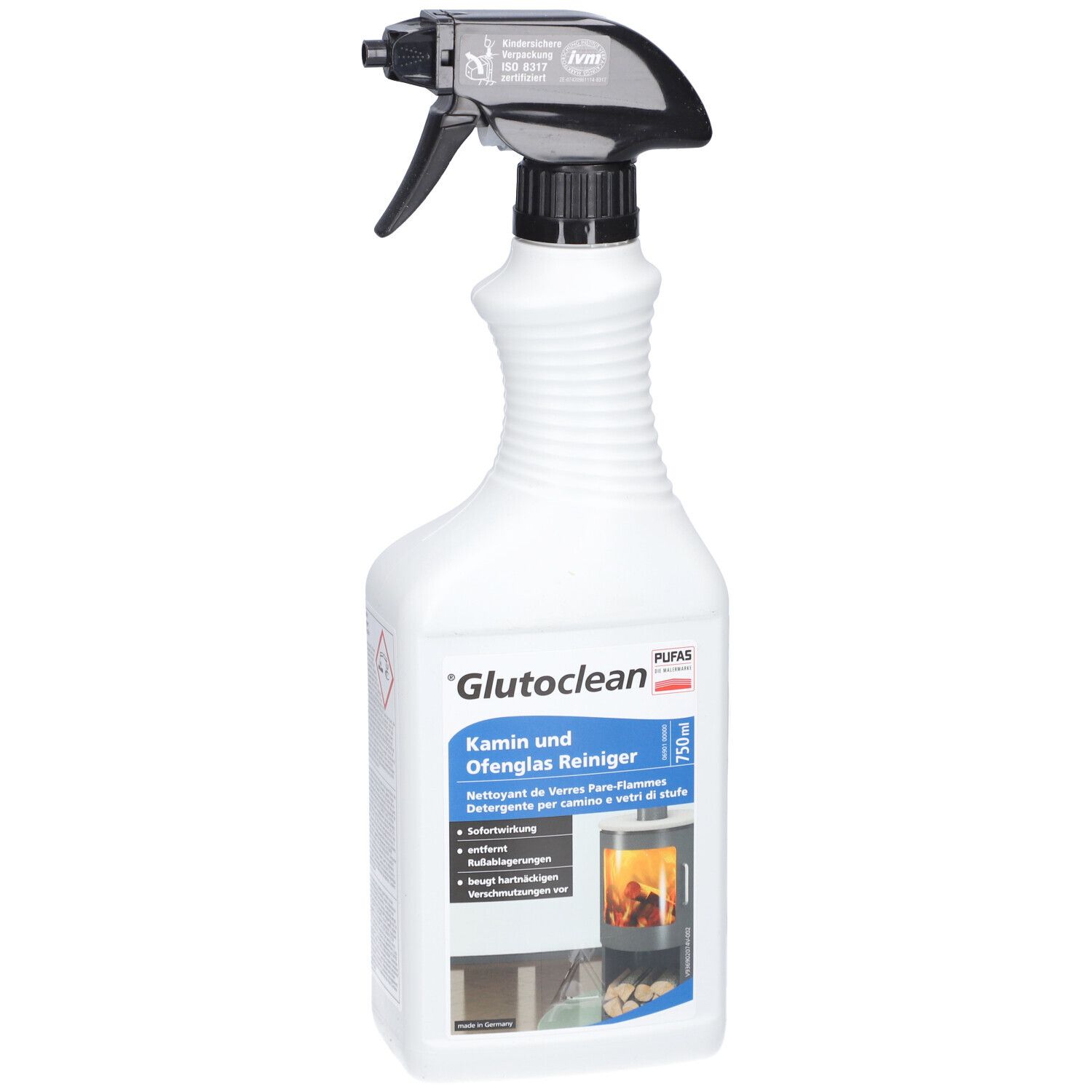Glutoclean® Kamin und Ofenglas Reiniger