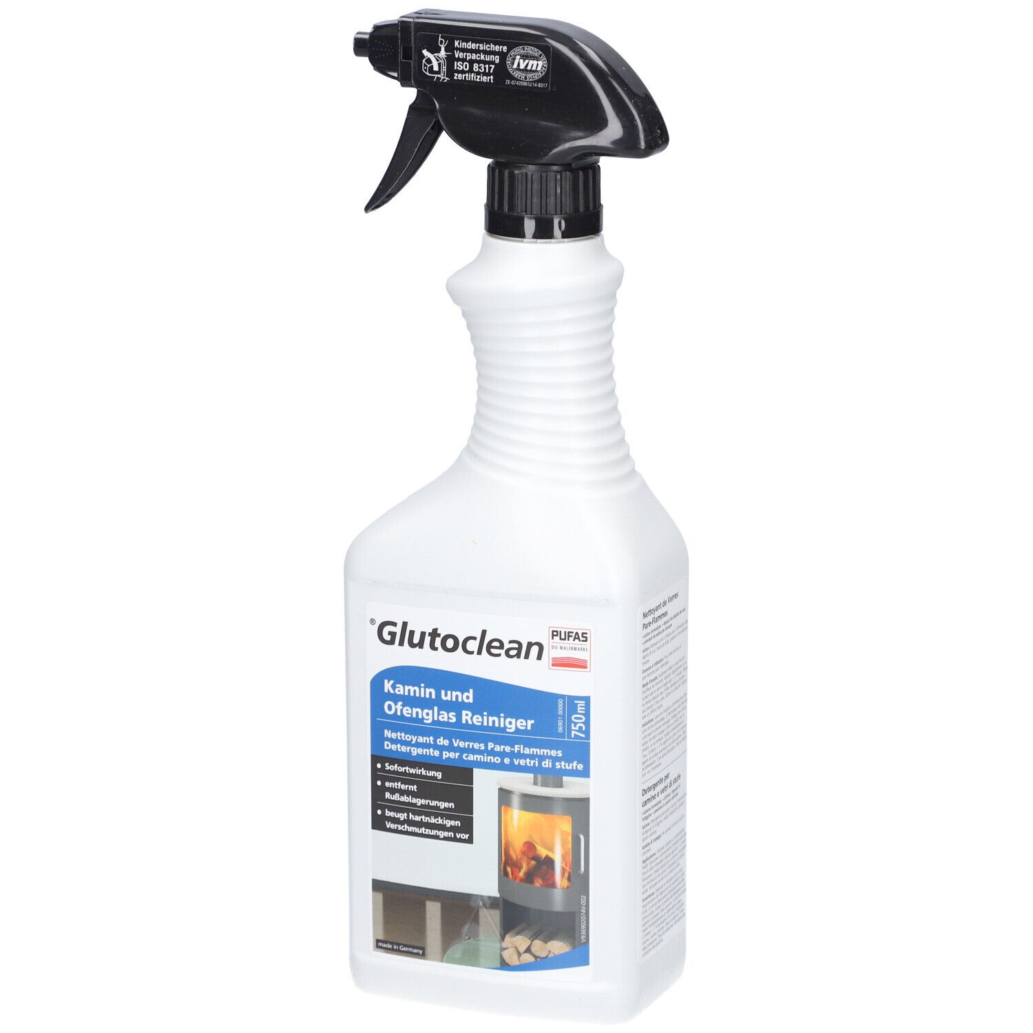 Glutoclean® Kamin und Ofenglas Reiniger