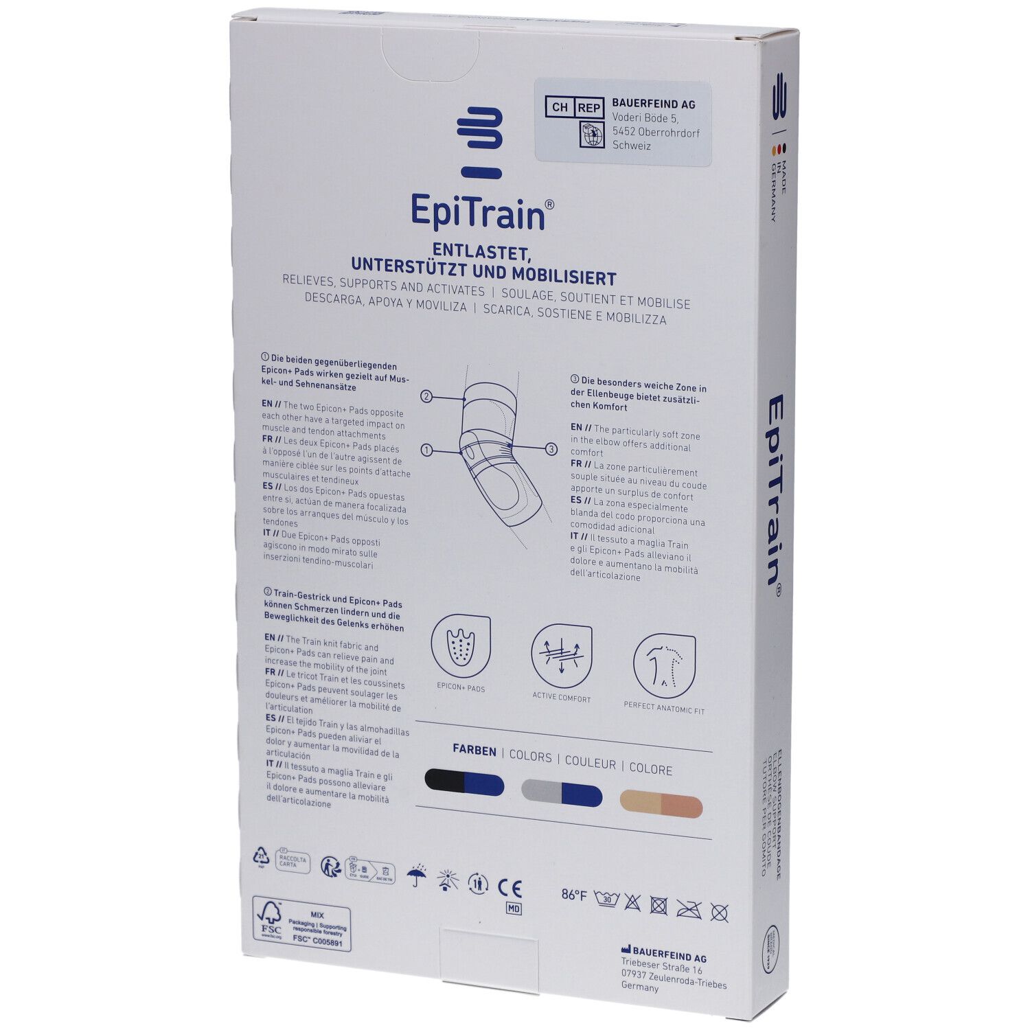 BAUERFEIND® EpiTrain® Ellbogenorthese Größe 0 Titan