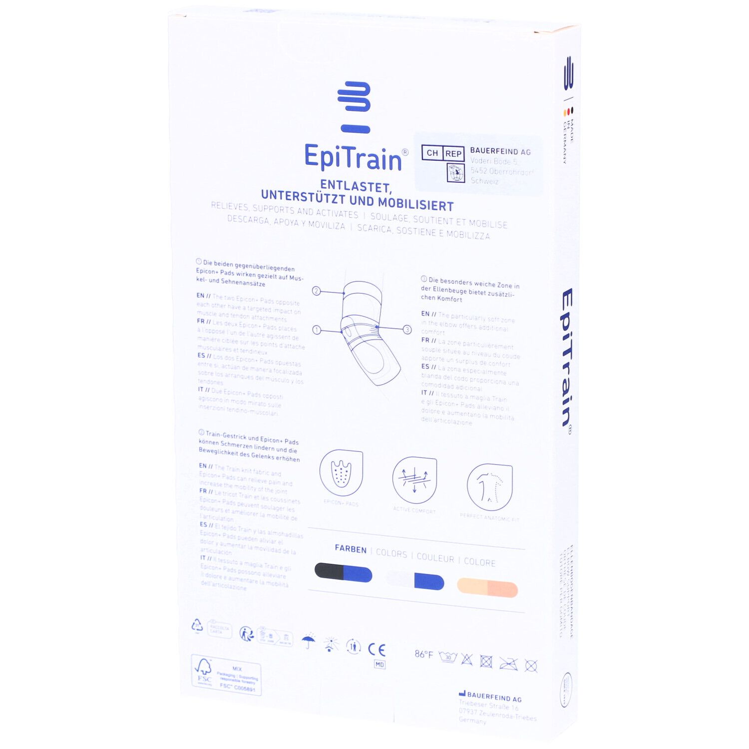 BAUERFEIND® EpiTrain® Ellenbogenorthese Größe 1 Titan