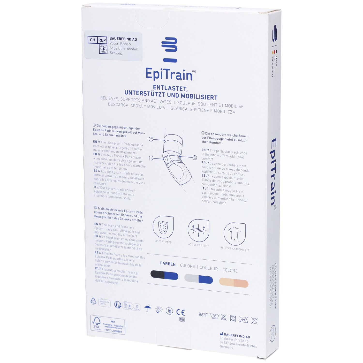 BAUERFEIND® EpiTrain® Ellenbogenorthese Größe 5 Titan