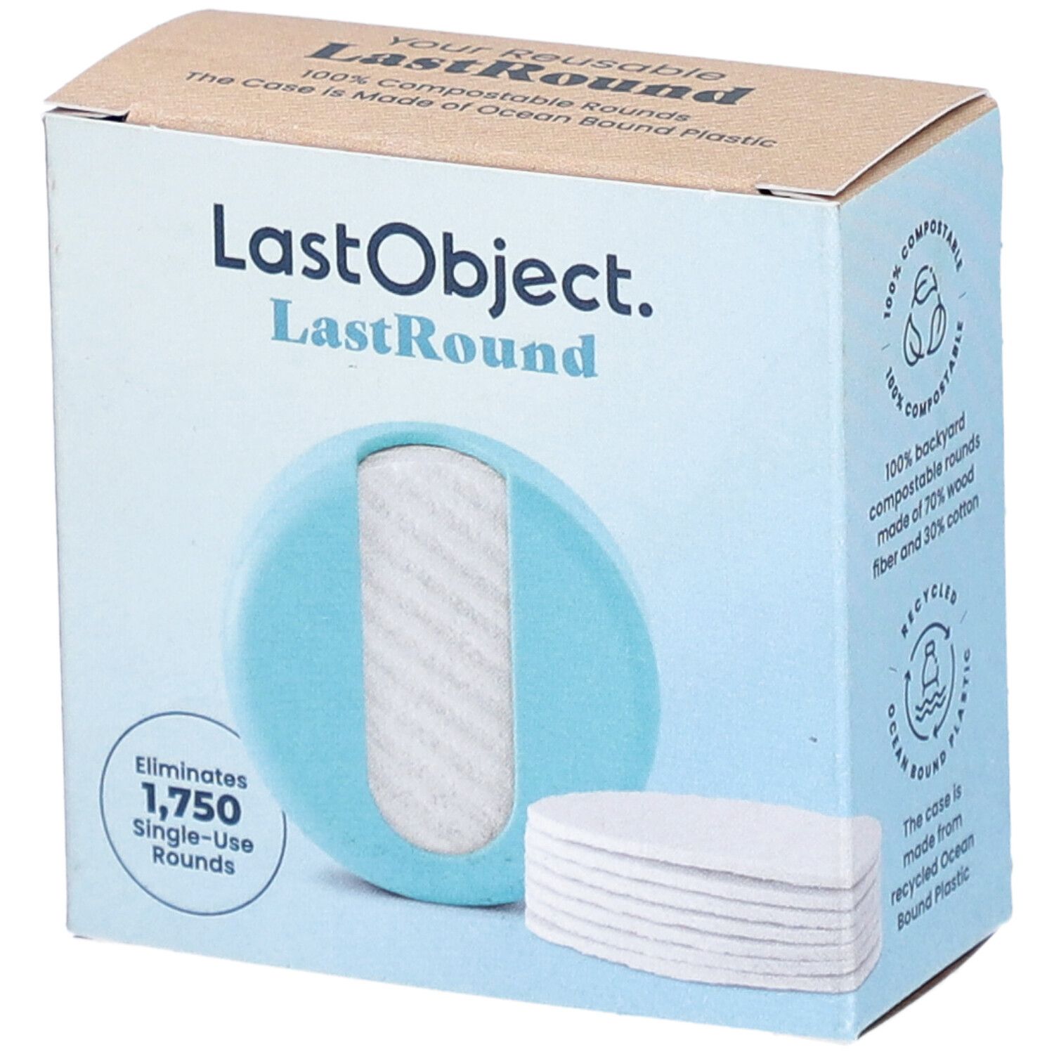 LastObject 7 Pads démaquillants réutilisables avec étui turquoise