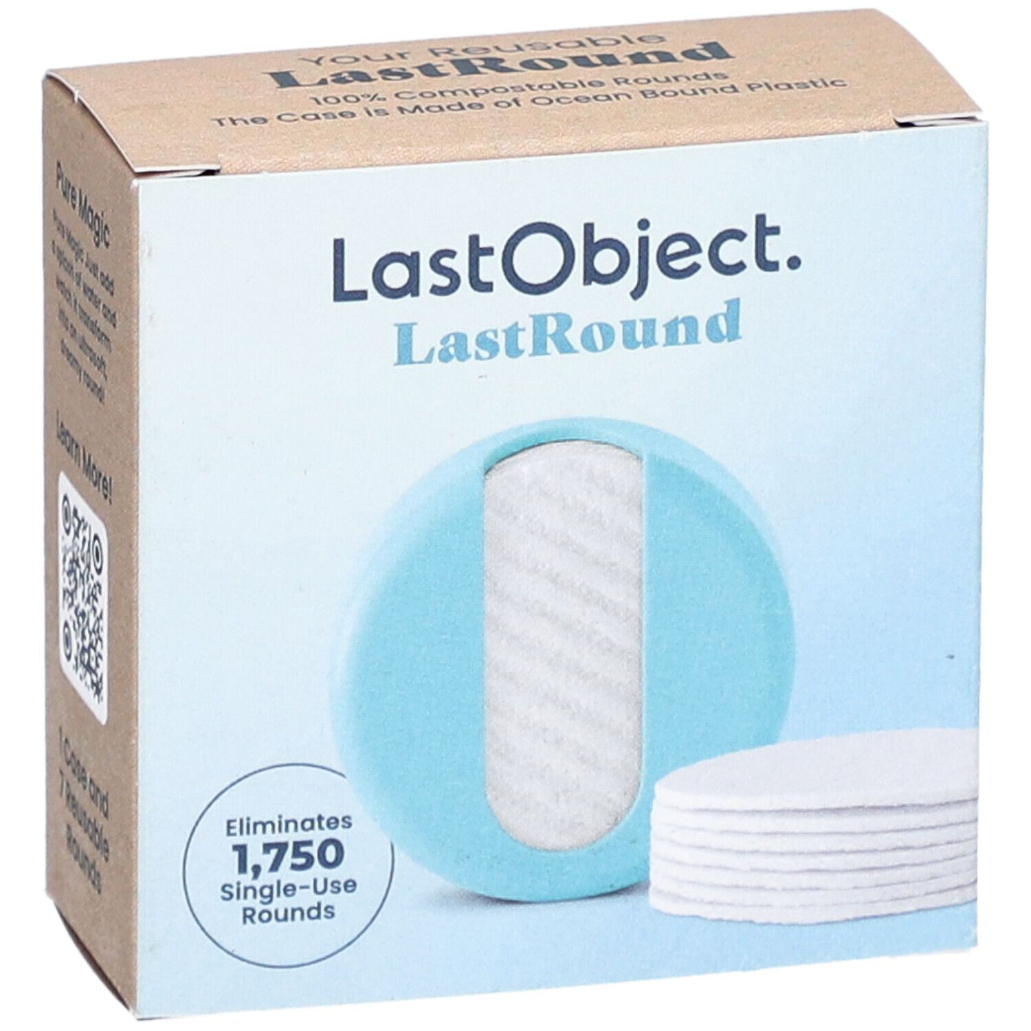 LastObject 7 Pads démaquillants réutilisables avec étui turquoise