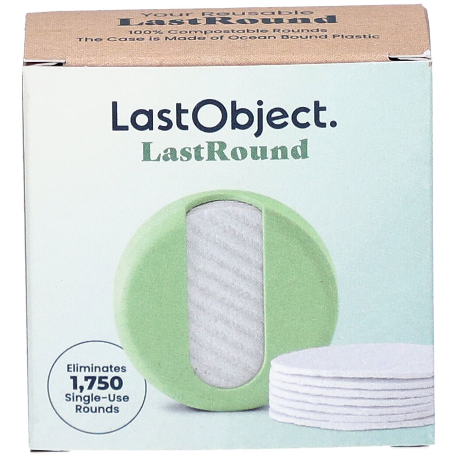 LastObject 7 Pads démaquillants réutilisables avec étui vert