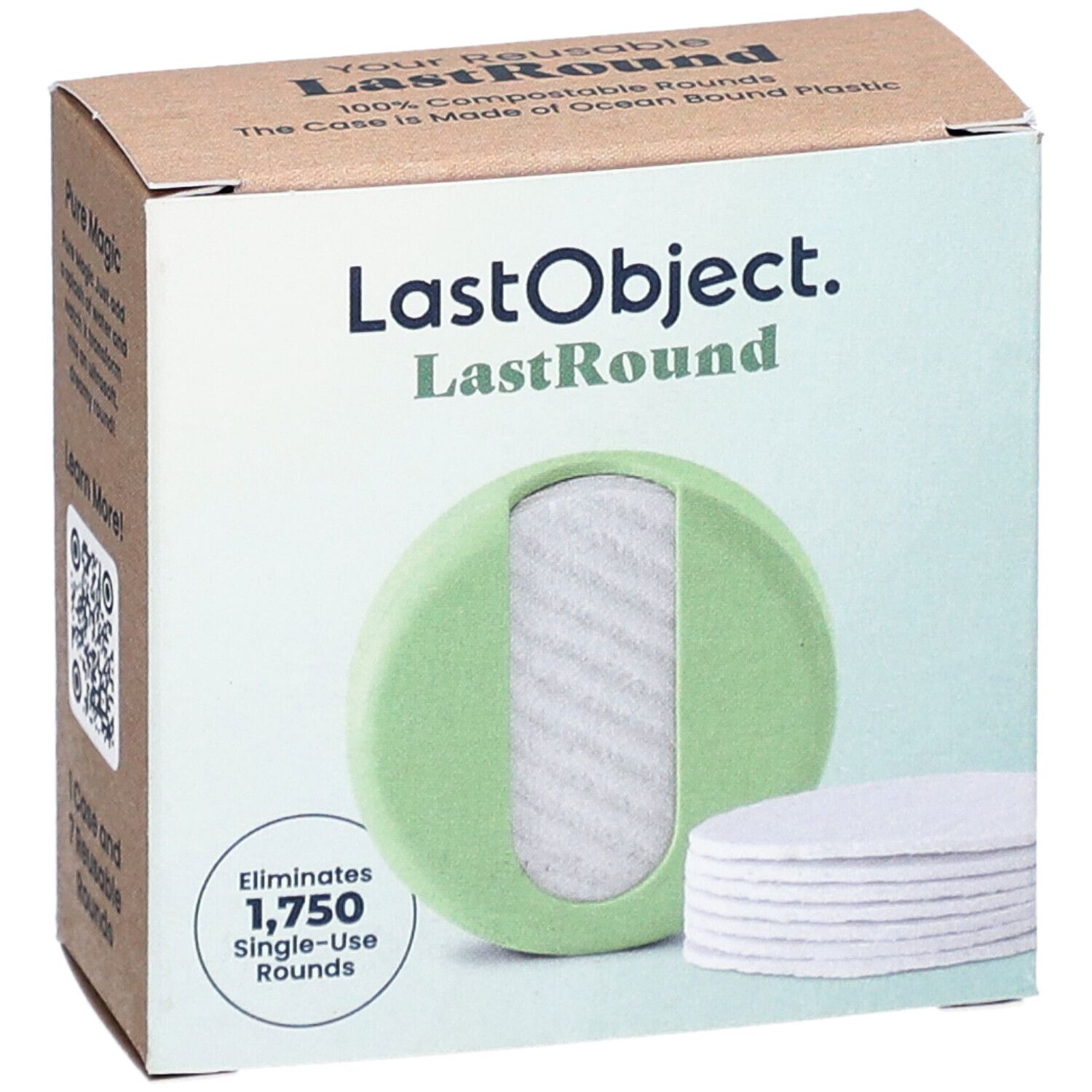 LastObject 7 Pads démaquillants réutilisables avec étui vert