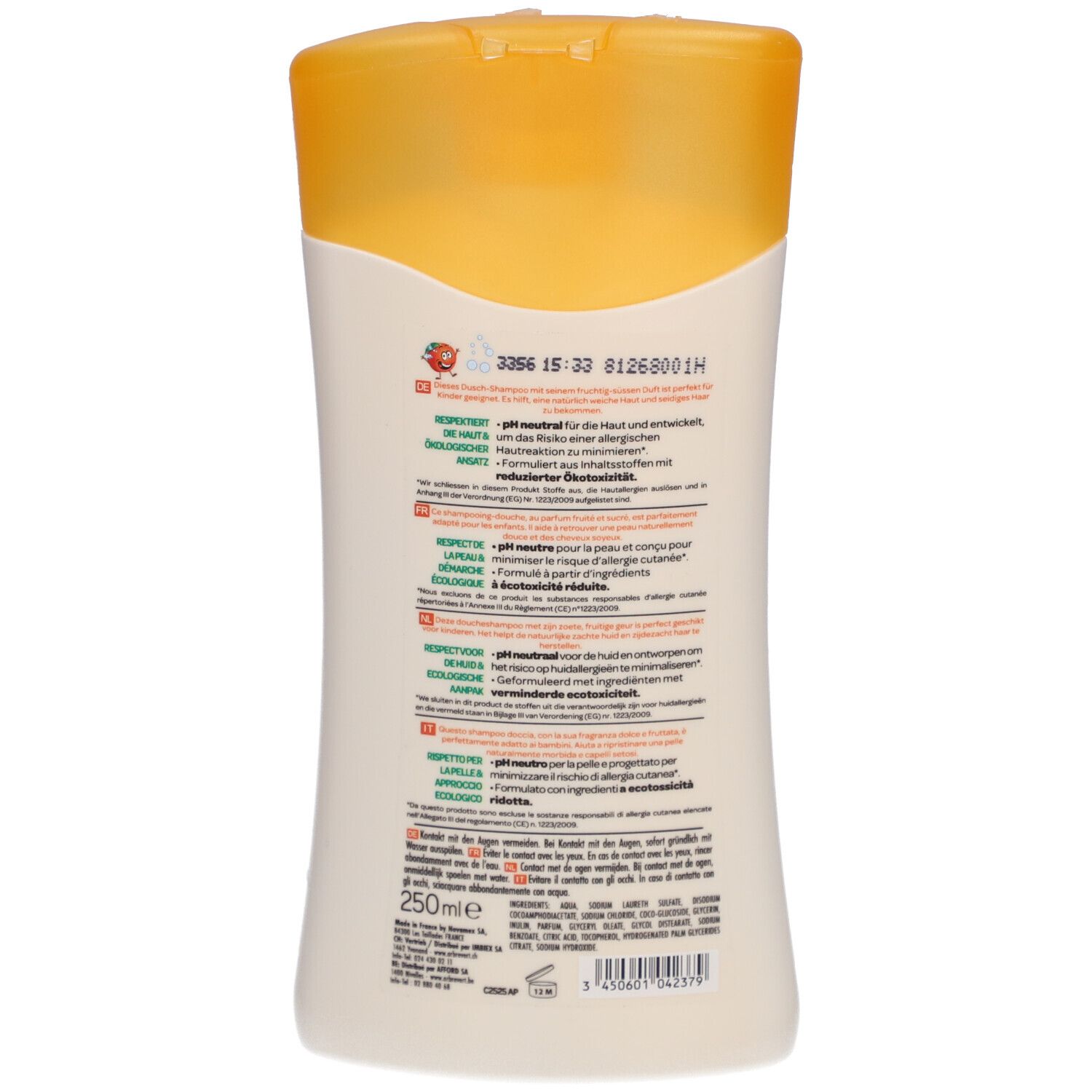 L'ARBRE VERT Shampooing & Douche écologique Enfants Pêche