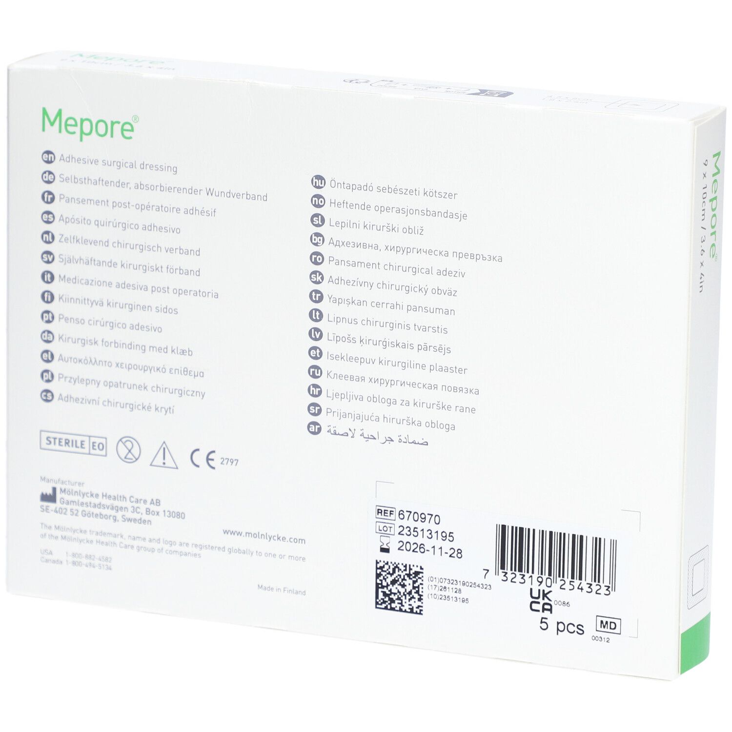 MÖLNLYCKE Mepore® Postoperativer Klebeverband 10 x 9 cm