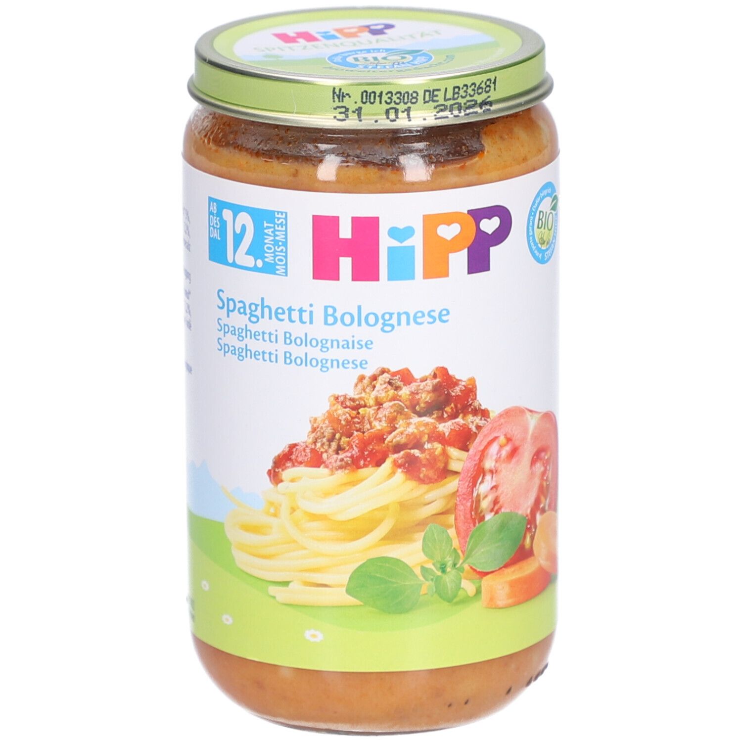 HIPP Kleiner Topf Spaghetti Bolognese bio nach 12 Monaten