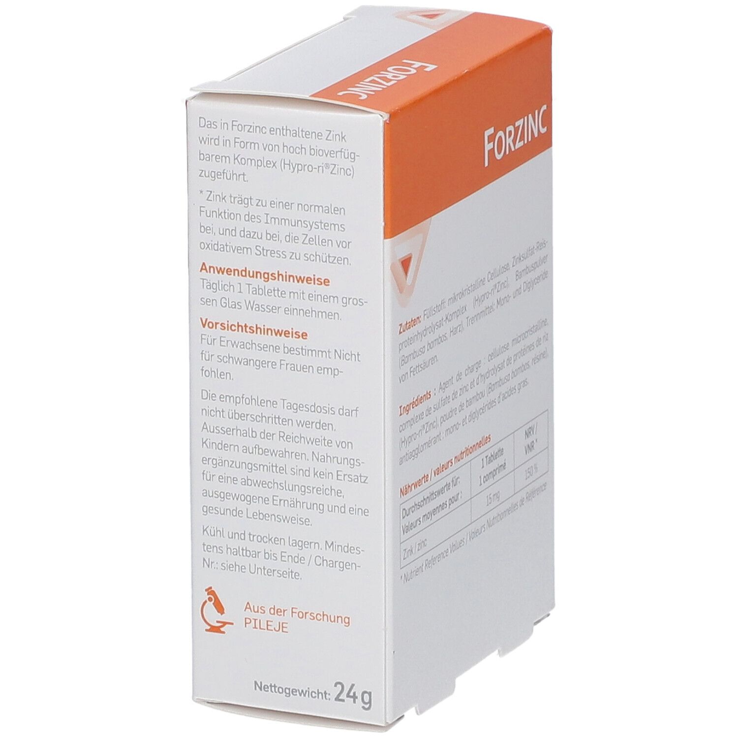 Forzinc, Comprimé, complément alimentaire à base de zinc, bt 60
