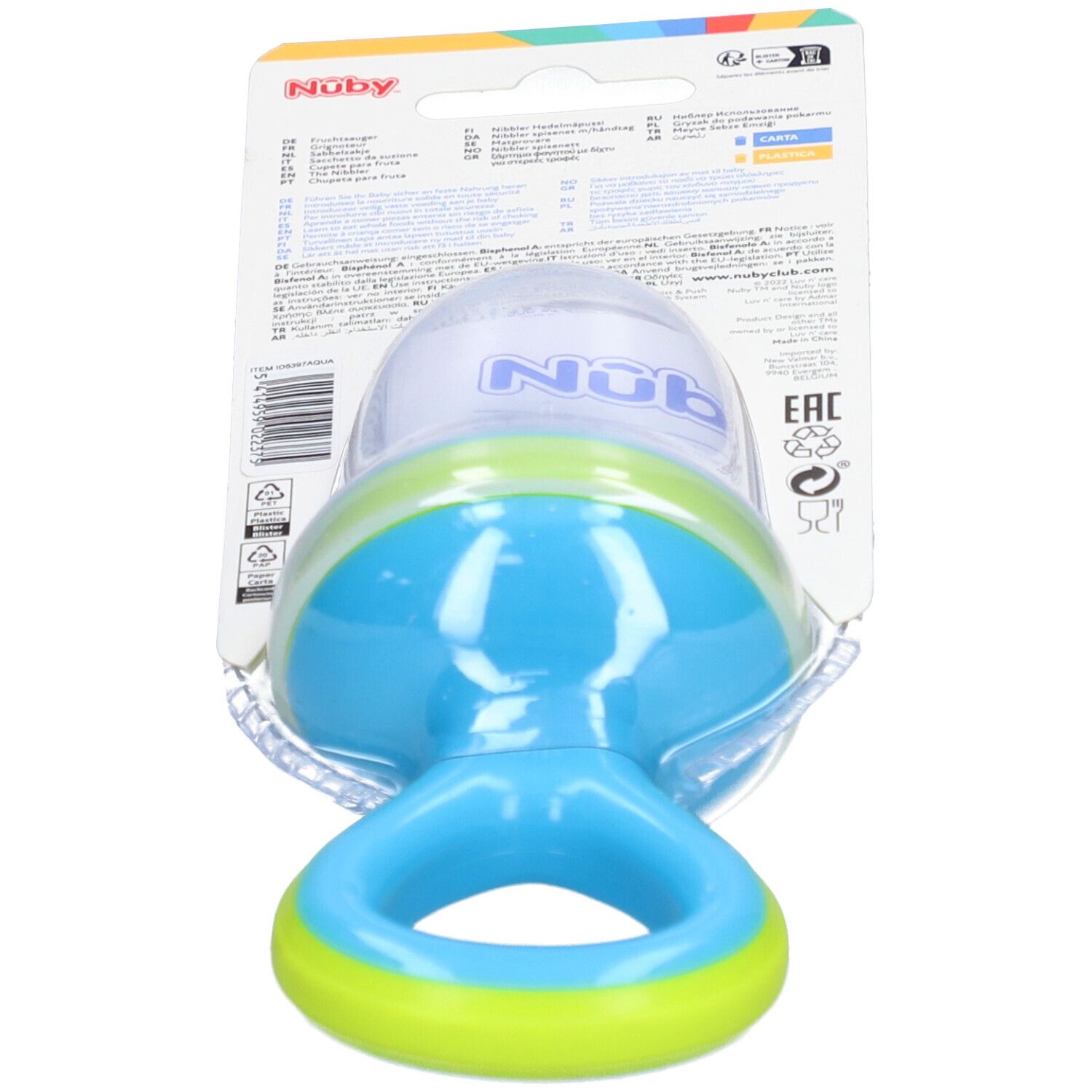 NUBY Fruchtsauger Premium BLAU-GRÜN