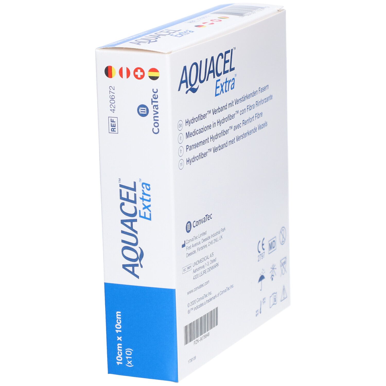 AQUACEL EXTRA Hydrofiber Verband 10x10cm 10 Stk