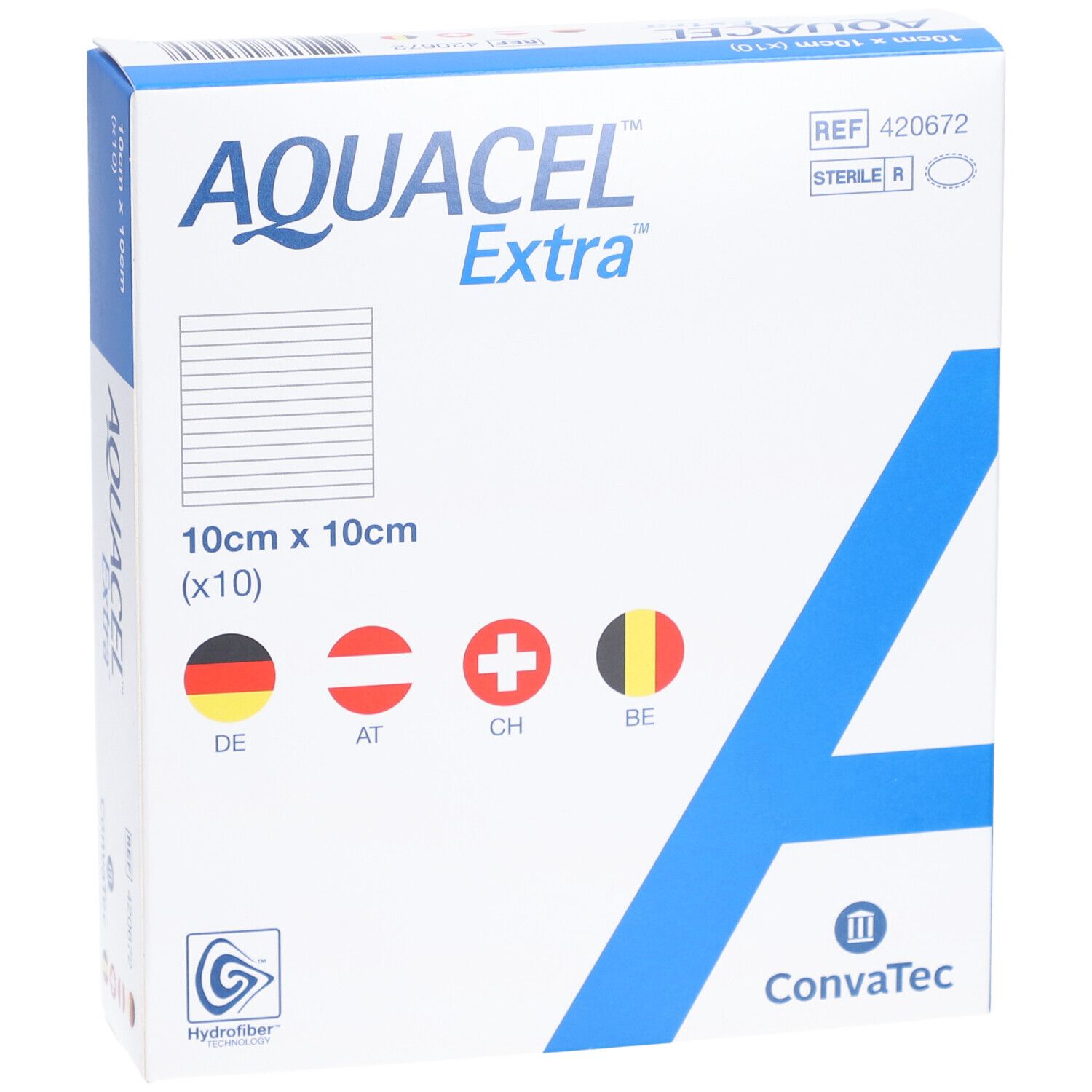 AQUACEL EXTRA Hydrofiber Verband 10x10cm 10 Stk