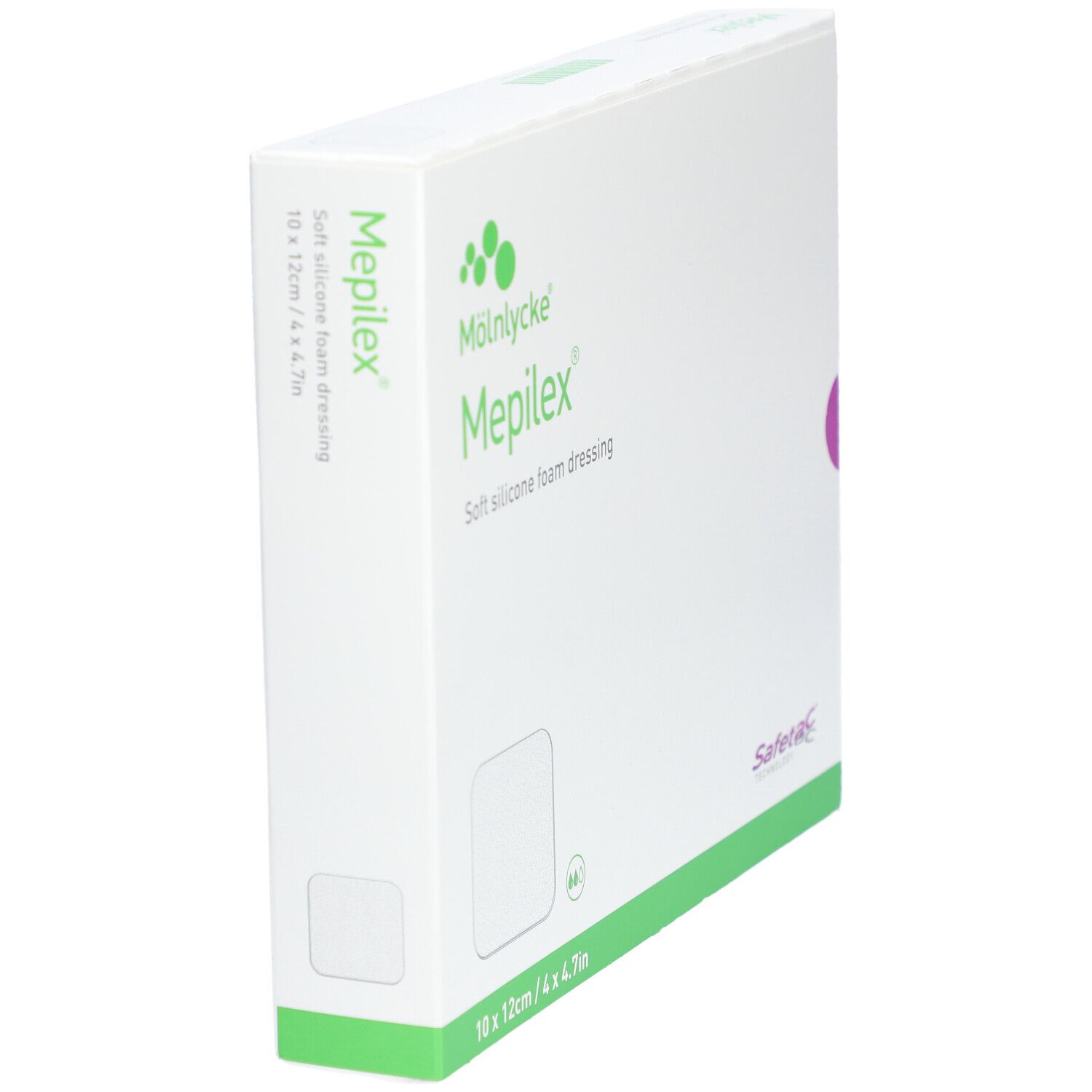 MÖLNLYCKE® Mepilex® Transfer Safetac - Drainierender Schaumstoffverband 10 x 12 cm