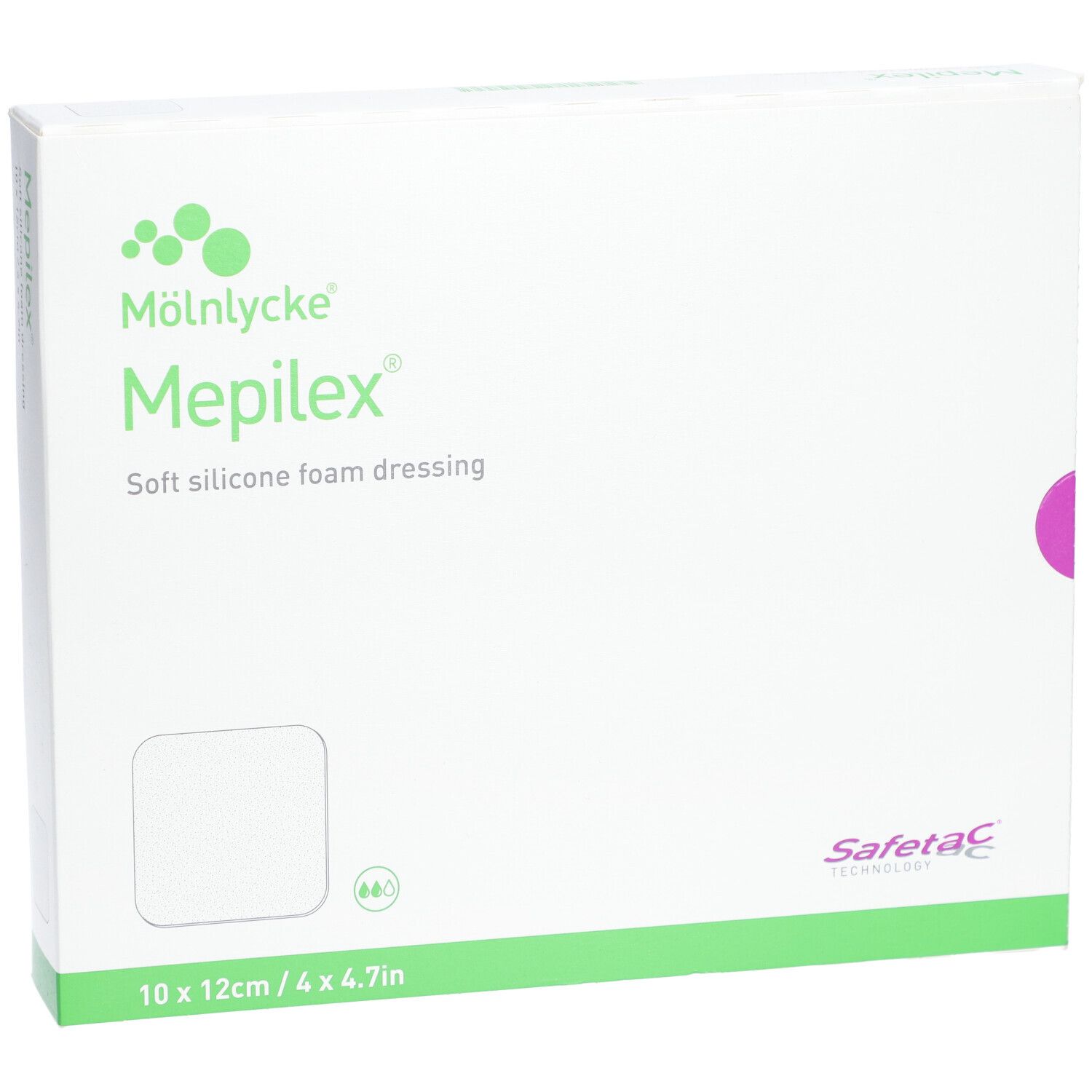 MÖLNLYCKE® Mepilex® Transfer Safetac - Drainierender Schaumstoffverband 10 x 12 cm