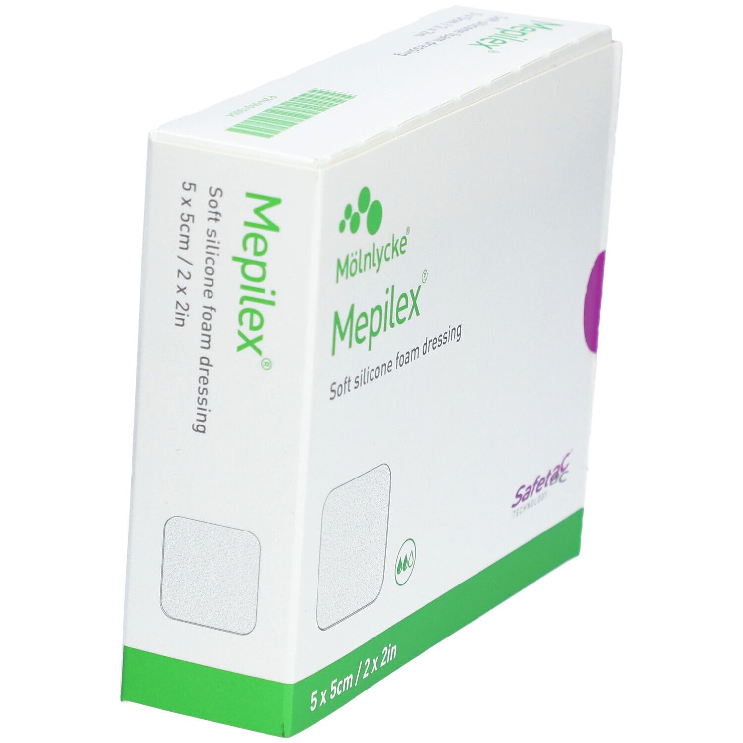 MÖLNLYCKE® Mepilex® Transfer Safetac - Drainierender Schaumstoffverband 5 x 5 cm