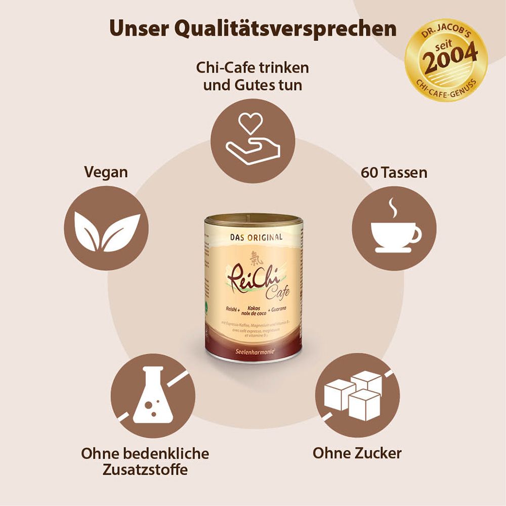 ReiChi Cafe Reishi-Pilz Espresso-Kaffee Kokos vegan