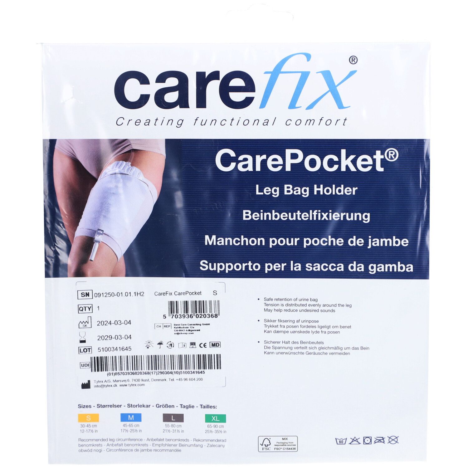 CAREFIX Beinbeutelfixierung S 30-45cm Btl